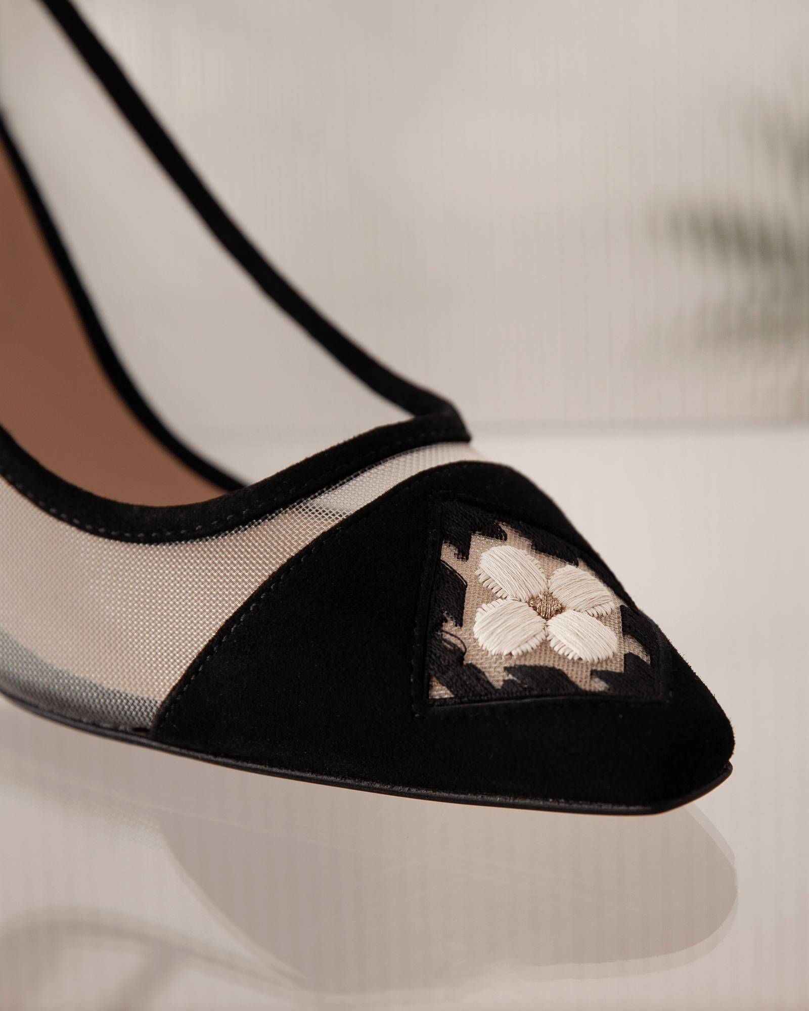 Fiorellini Pump Mesh 85 Black in Black made by ATANA