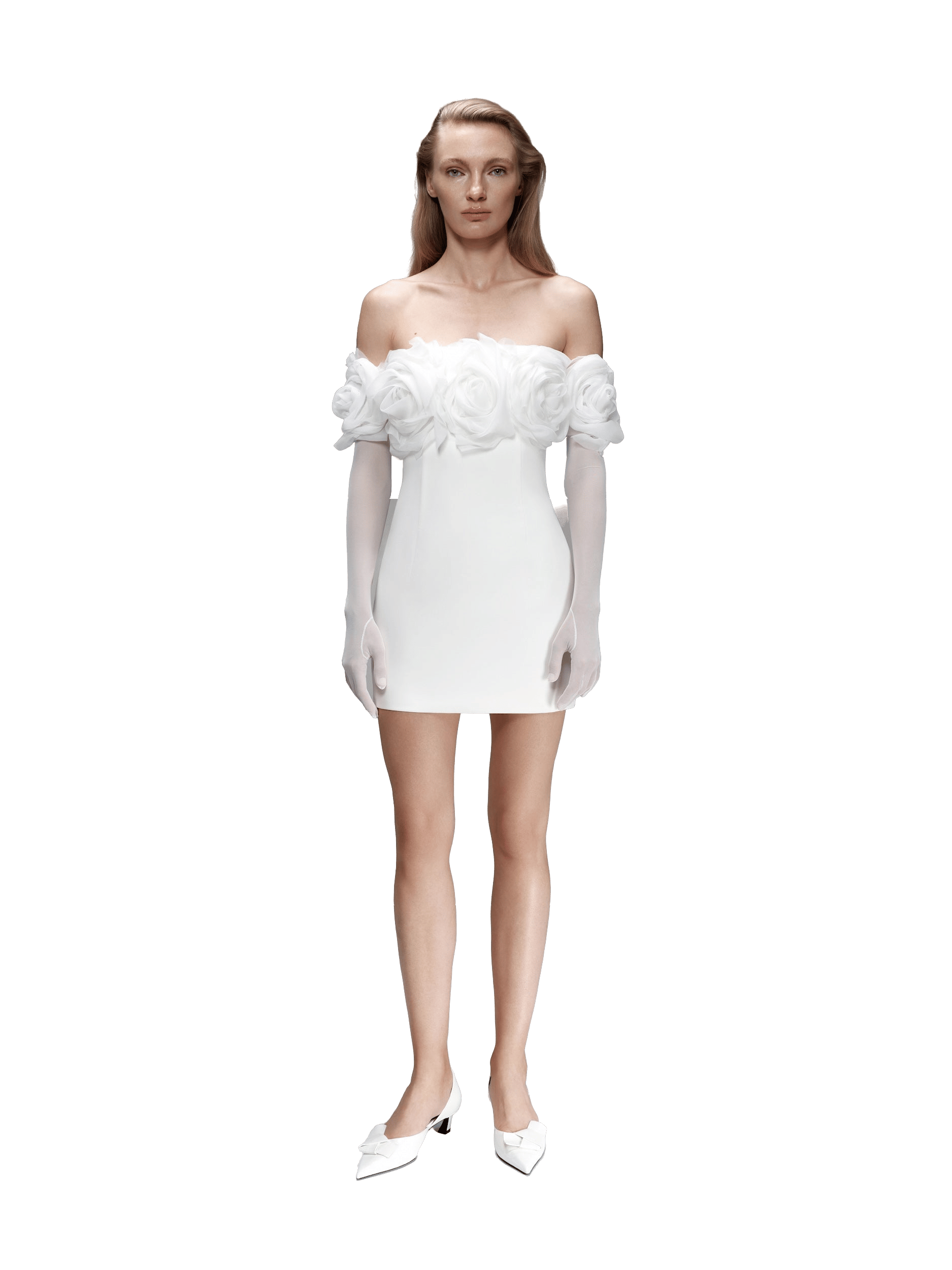 Floral-Appliqué Crepe Mini Dress made by NDS The Label