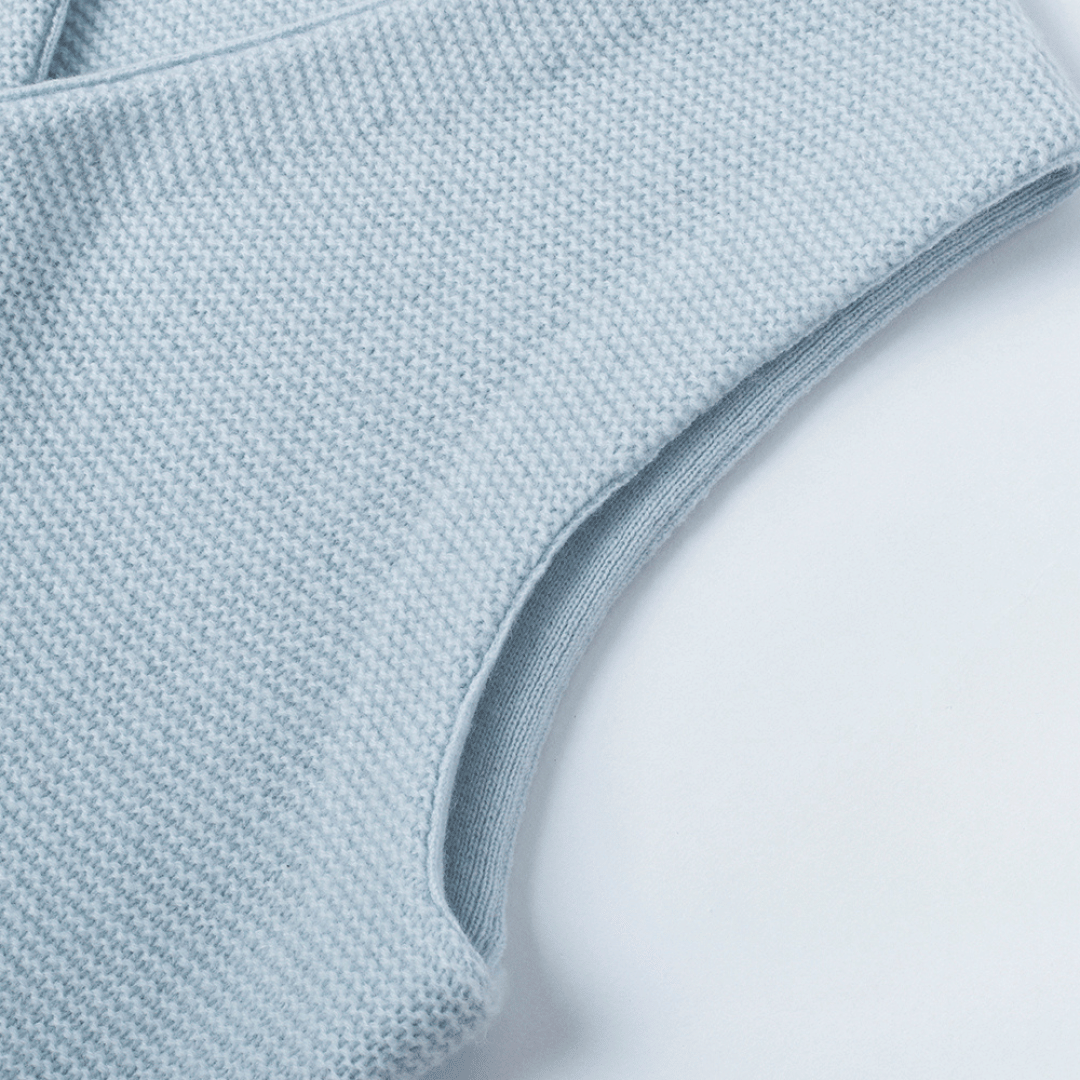 Merino V-Neck Knit Vest | Cloud Blue made by CozyU