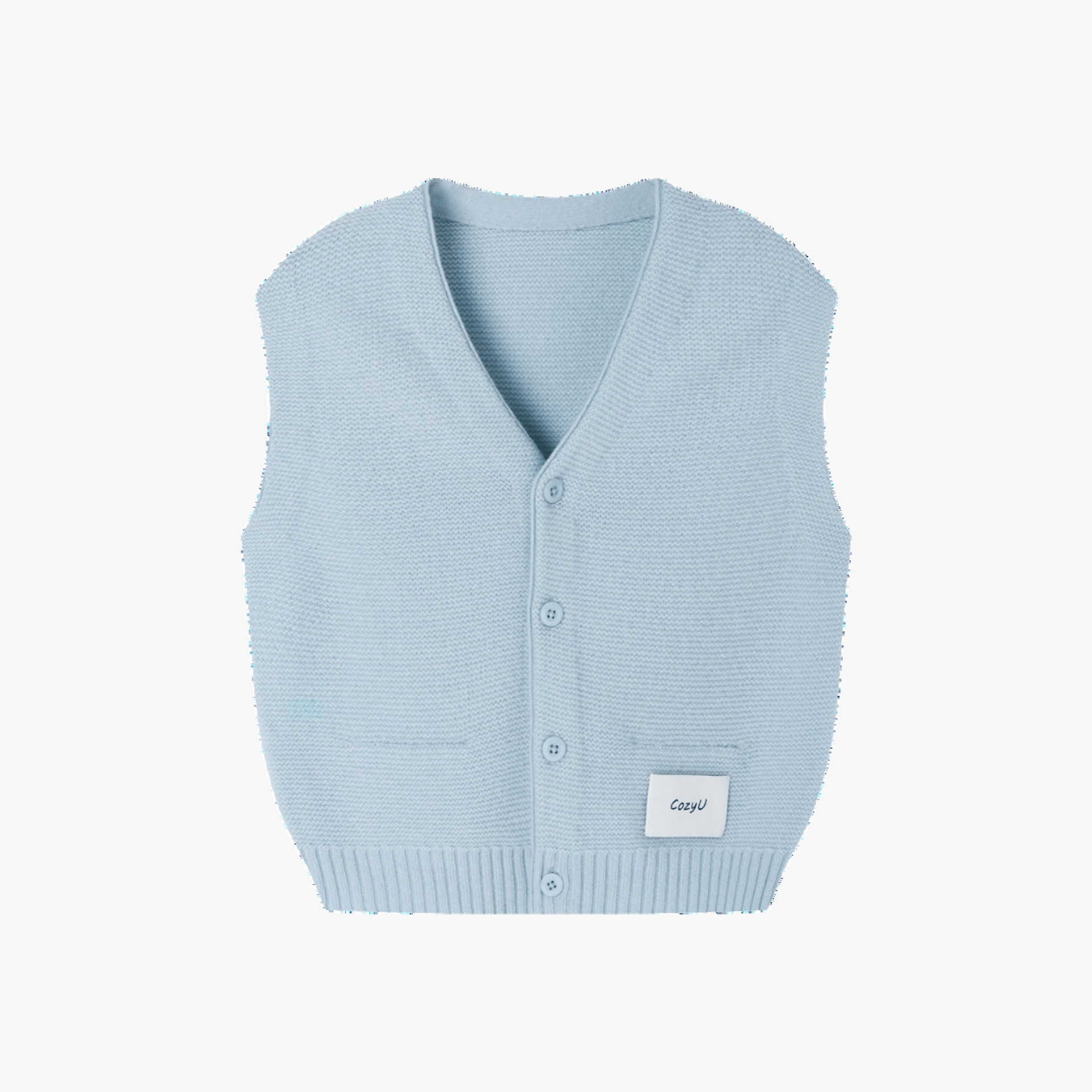 Merino V-Neck Knit Vest | Cloud Blue made by CozyU