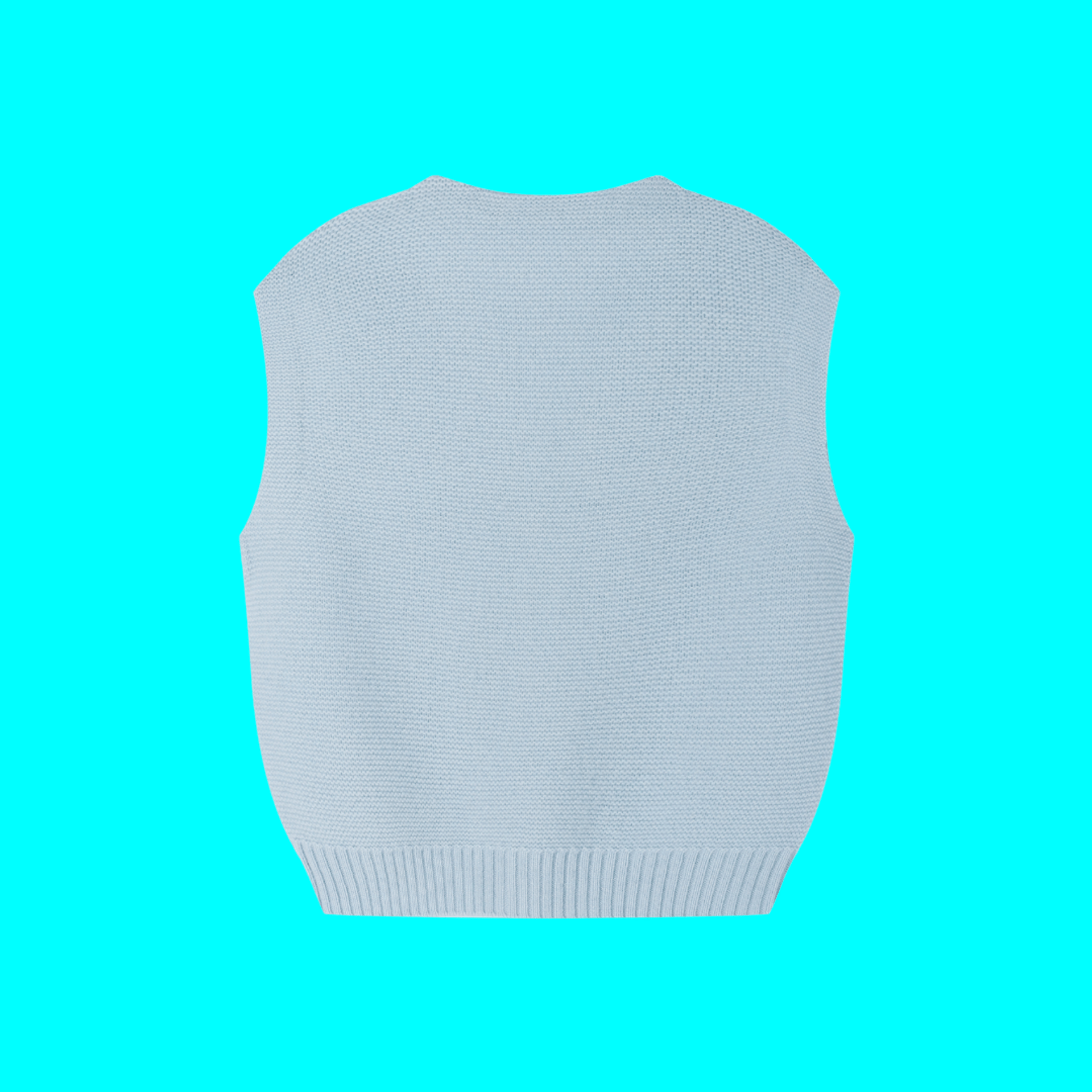 Merino V-Neck Knit Vest | Cloud Blue made by CozyU