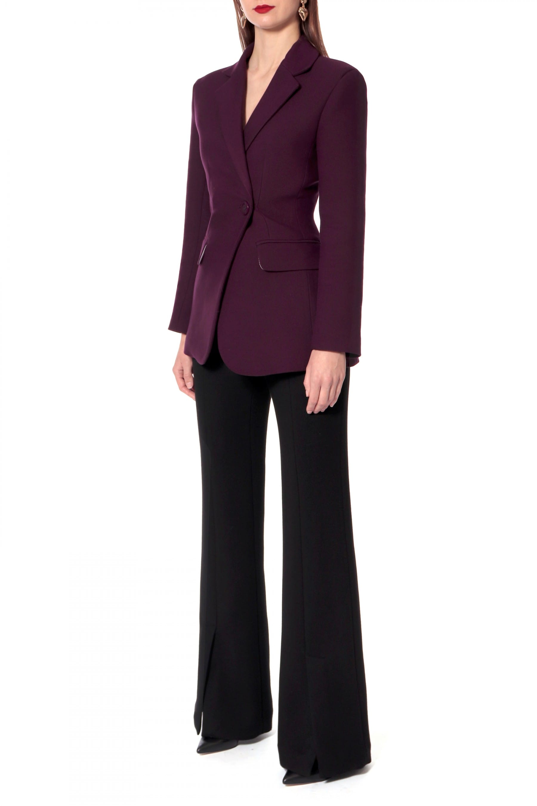 Blazer Isabella Plum Wine in Purple made by HALEWSKI
