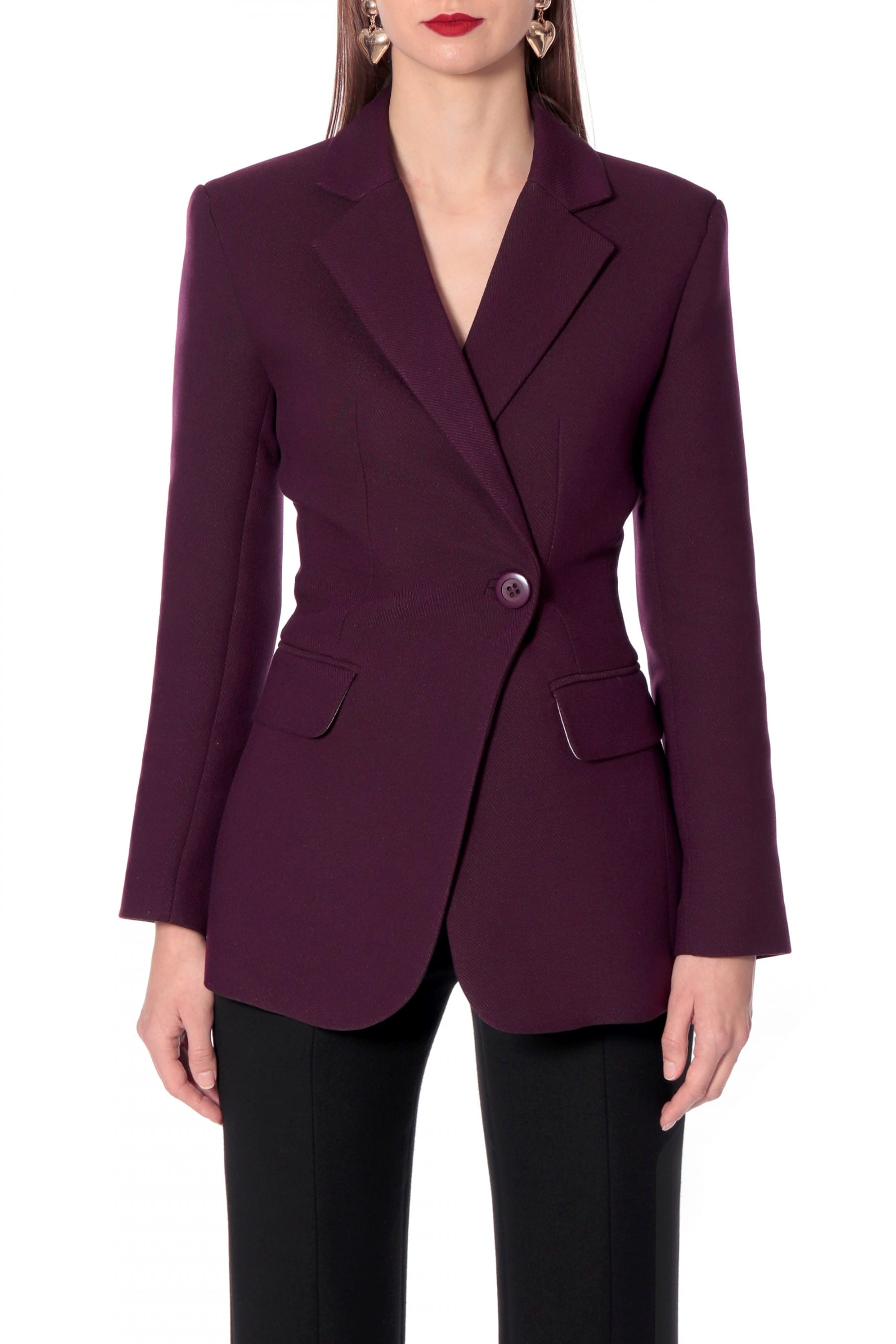 Blazer Isabella Plum Wine in Purple made by HALEWSKI