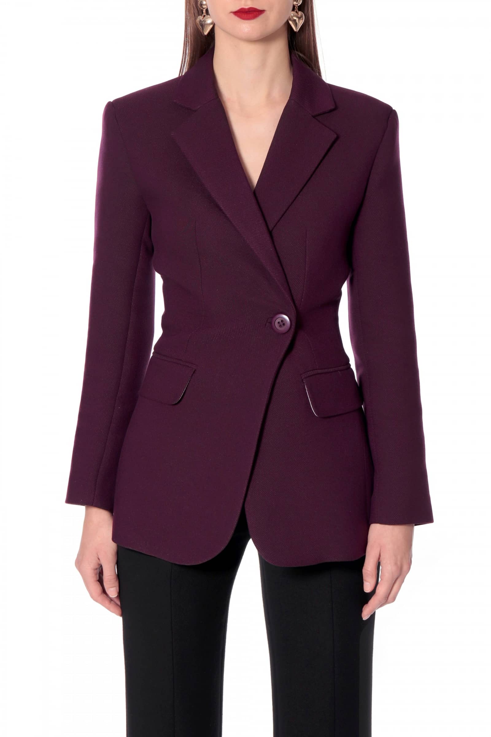 Blazer Isabella Plum Wine in Purple made by HALEWSKI