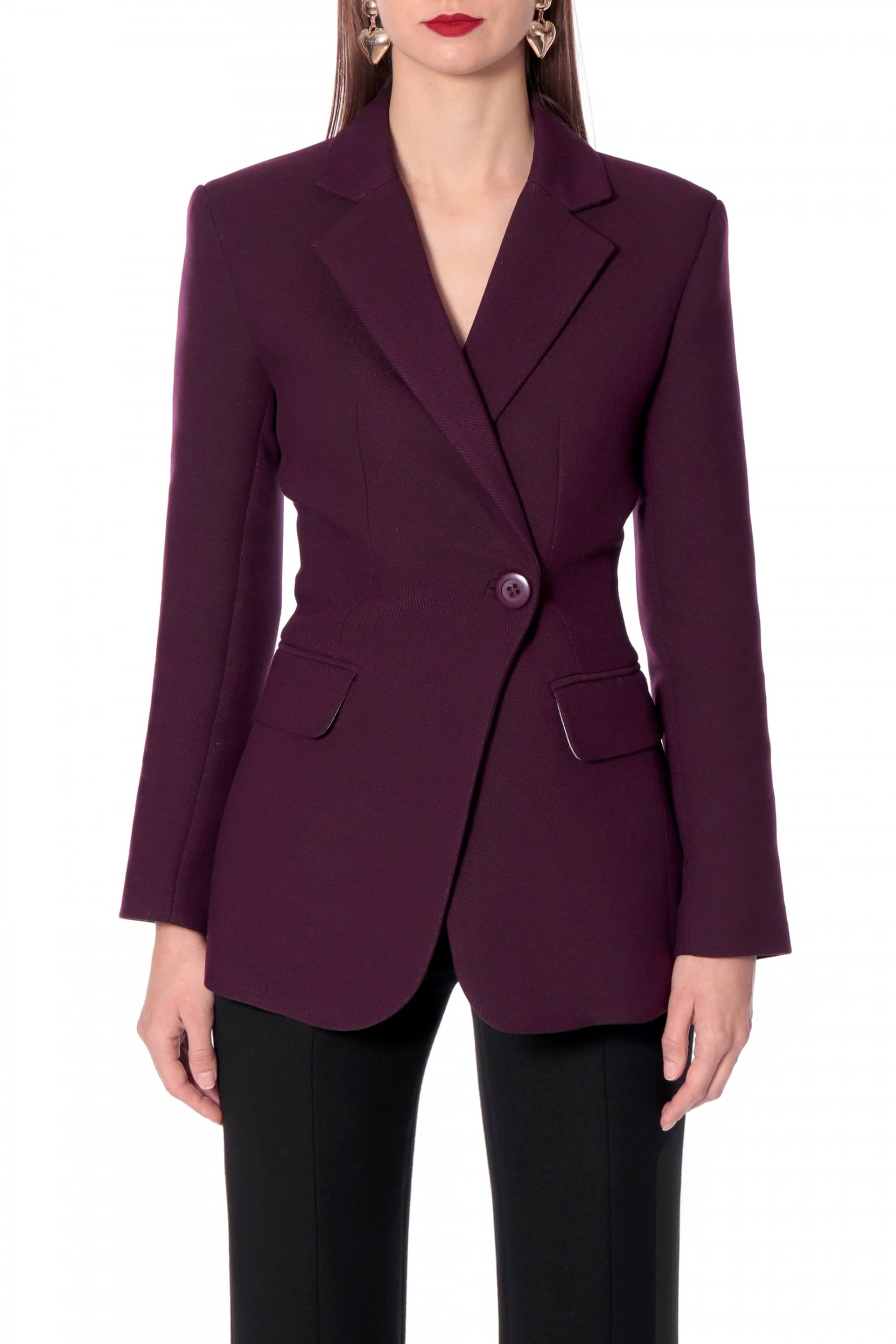 Blazer Isabella Plum Wine in Purple made by HALEWSKI