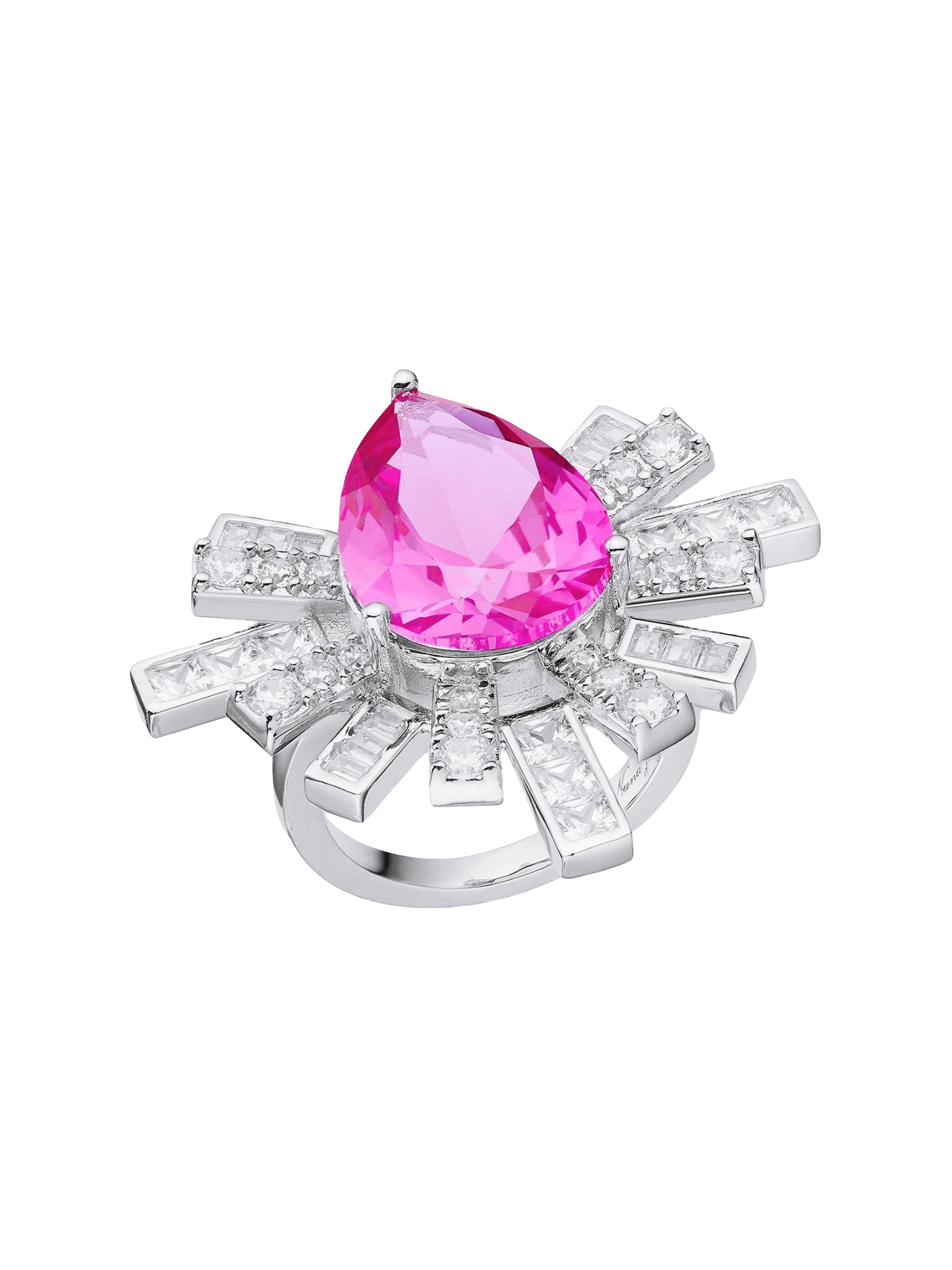 Keira Ring (Pink) in Silver made by Nana Jacqueline