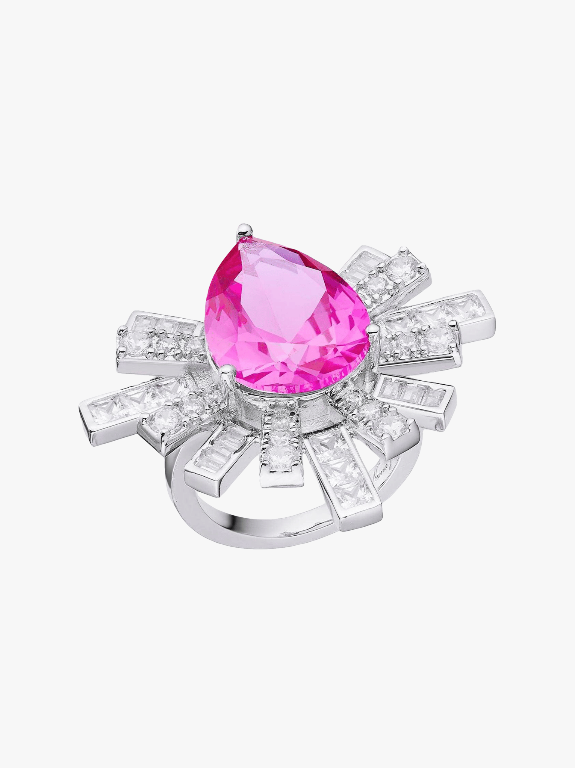 Keira Ring (Pink) in Silver made by Nana Jacqueline