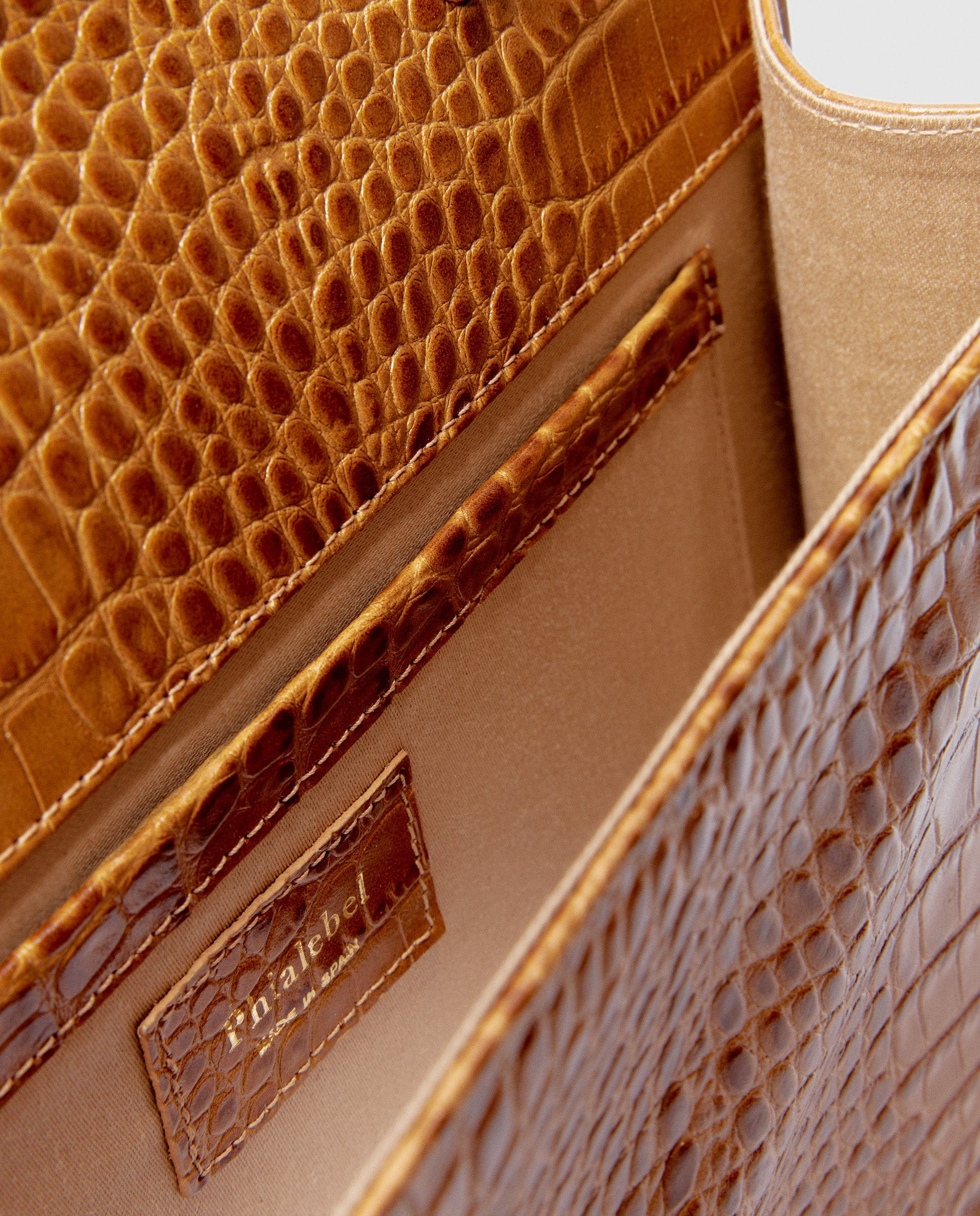 Ines Camel croco print made by Phialebel