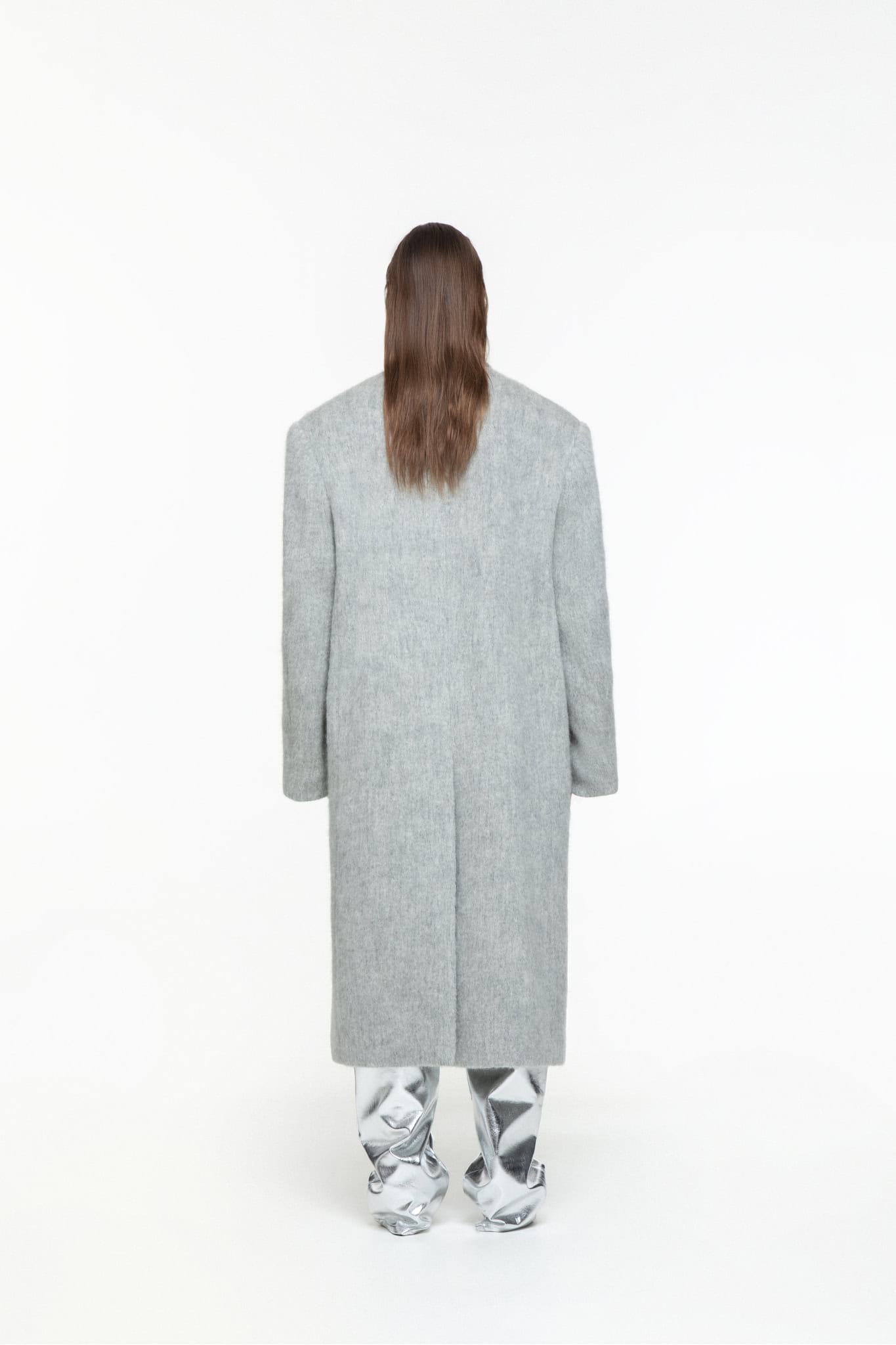 Oversized wool coat in Grey made by AFTERHOURS