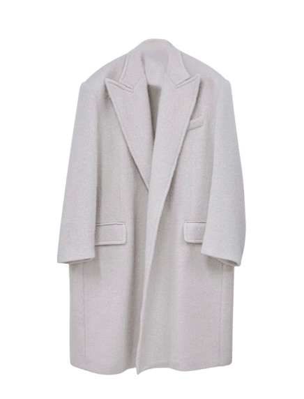 Oversized wool coat in Grey made by AFTERHOURS