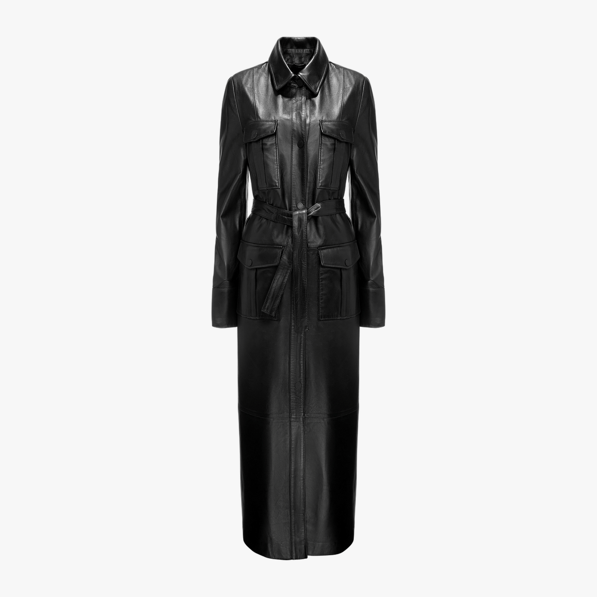 Leather Longline Dress With Pockets made by YAVORSKA