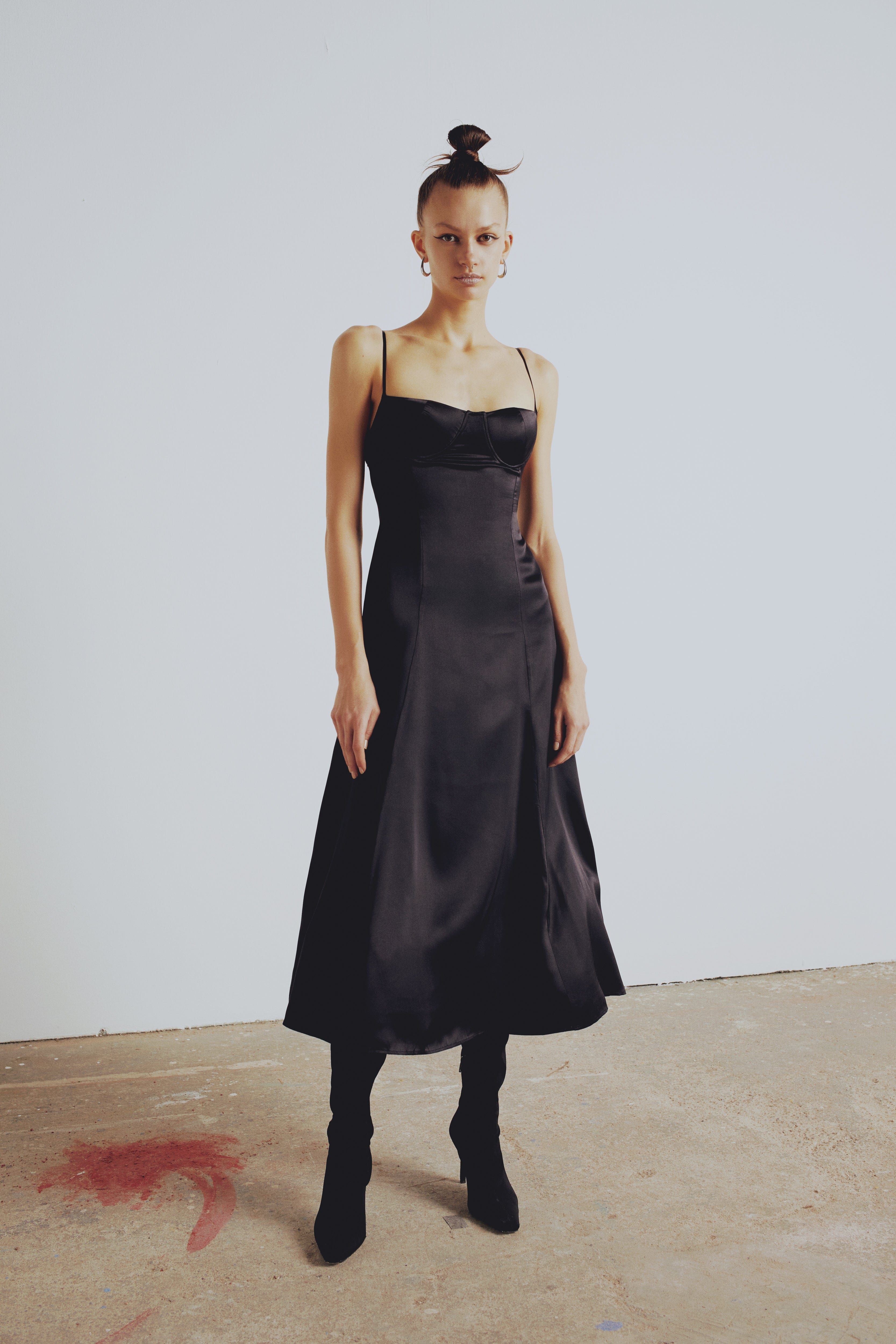 YOUR *ITCH SILK DRESS - JET BLACK made by PCFG