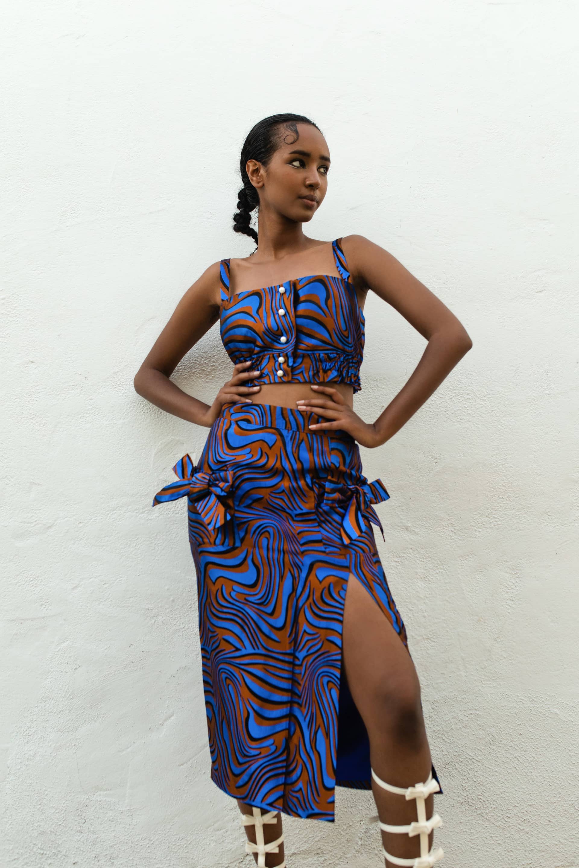 Blue Printed Top made by ANDREEVA