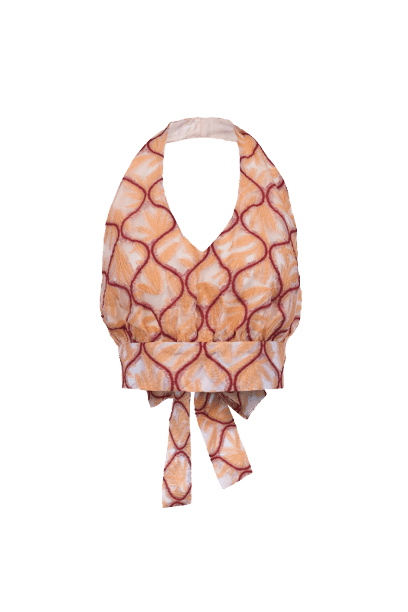 Peach Cross-Front Top made by ANDREEVA