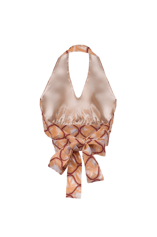 Peach Cross-Front Top made by ANDREEVA