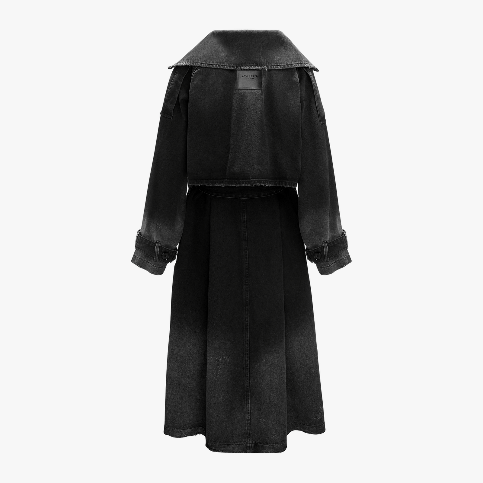 Longline Denim Trench Coat made by YAVORSKA