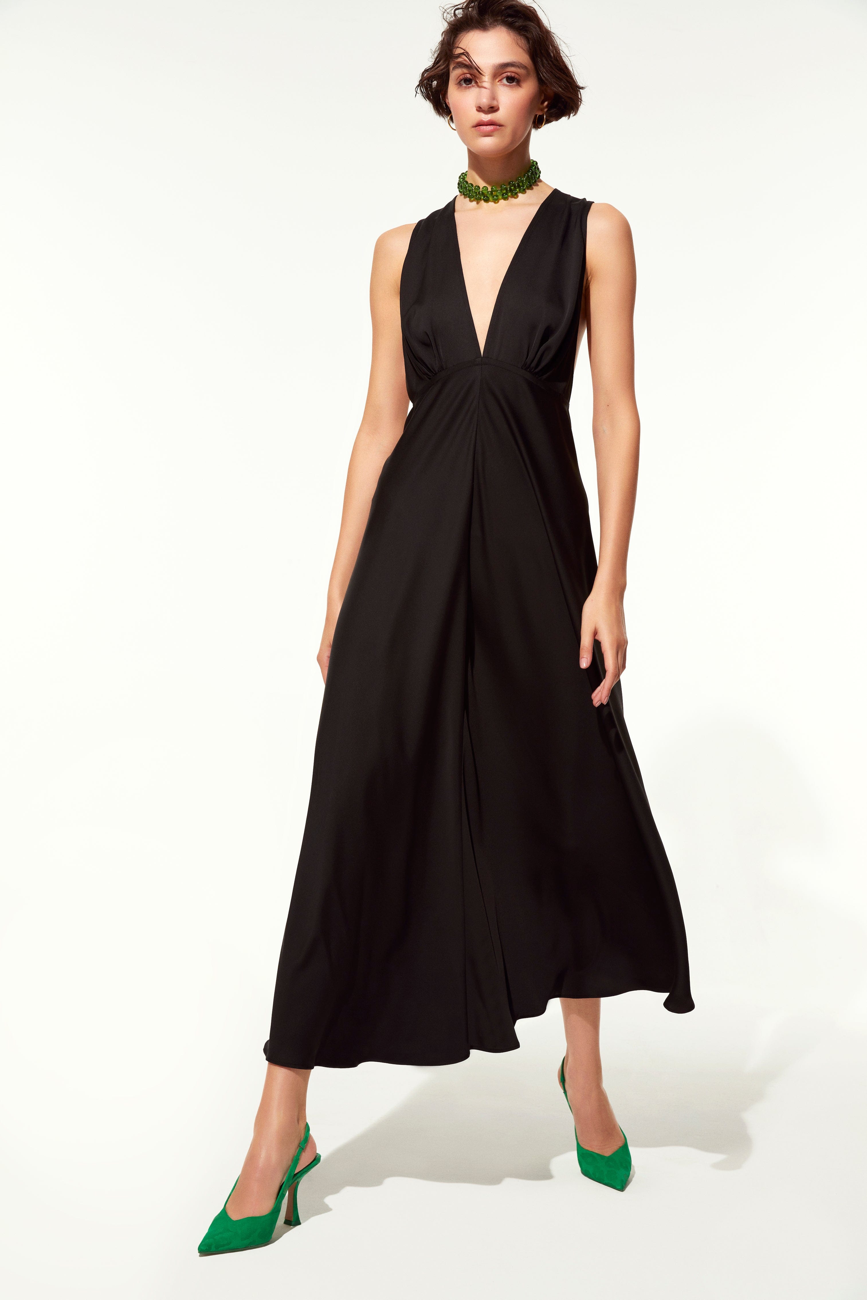 Jain Tie Back Dress in Black made by Nazli Ceren