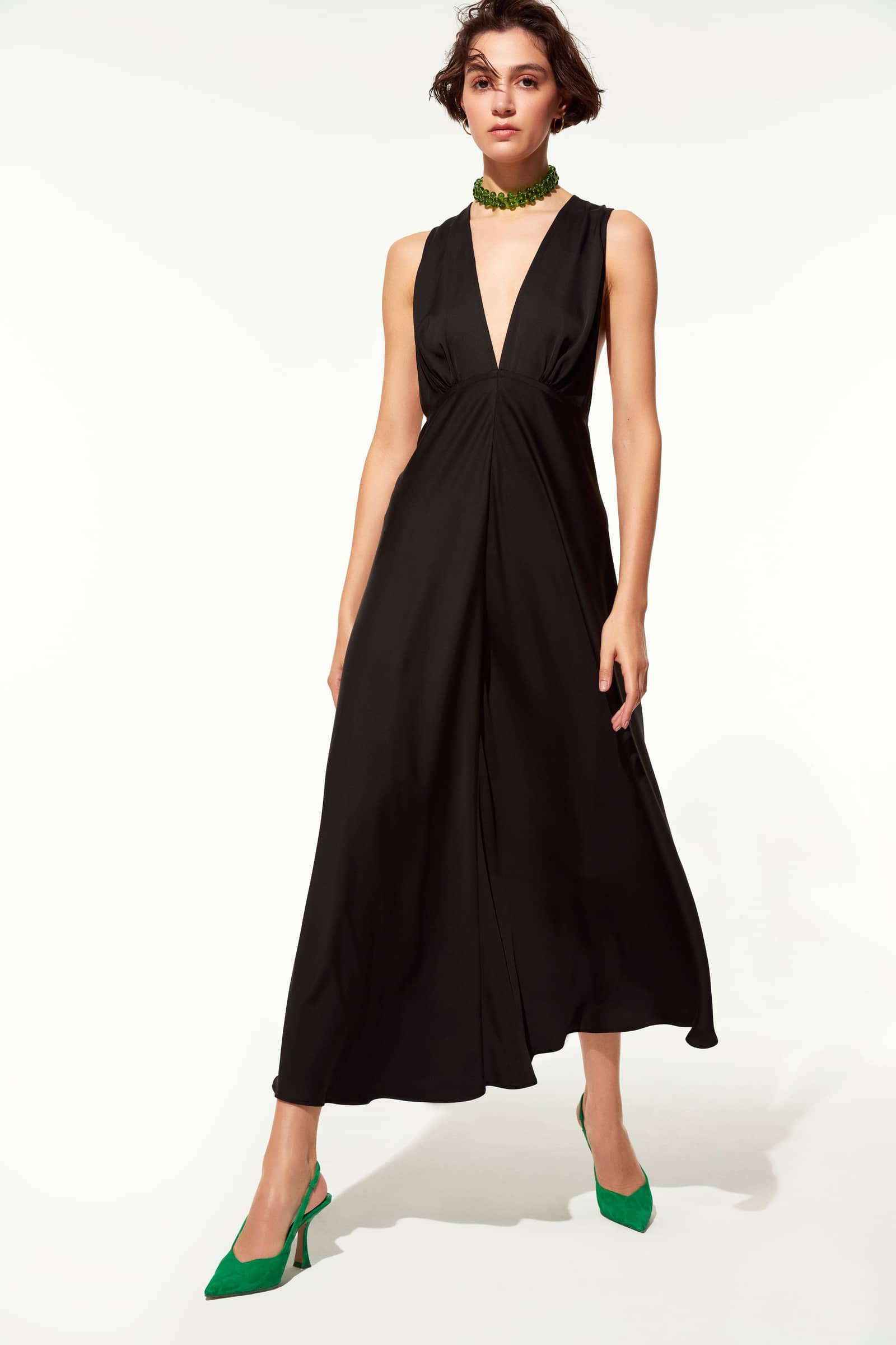 Jain Tie Back Dress in Black made by Nazli Ceren