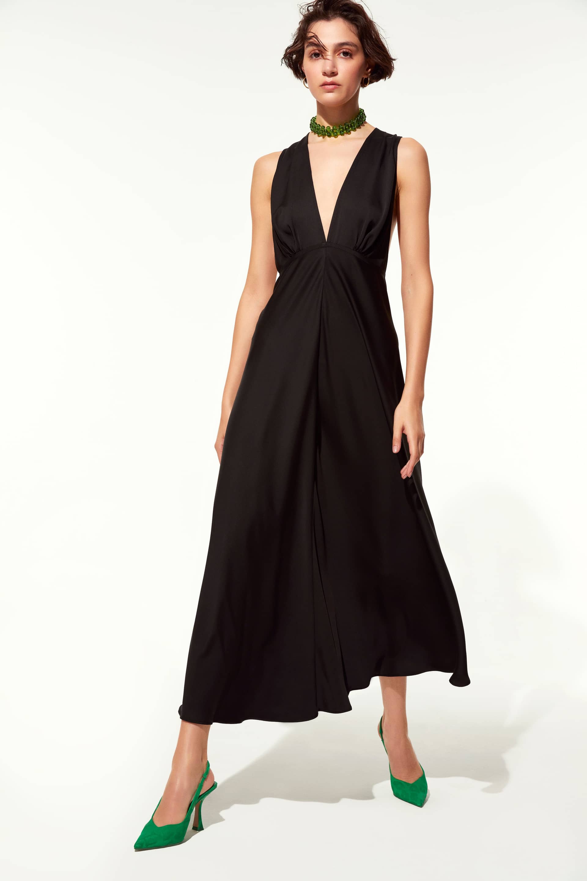 Jain Tie Back Dress in Black made by Nazli Ceren