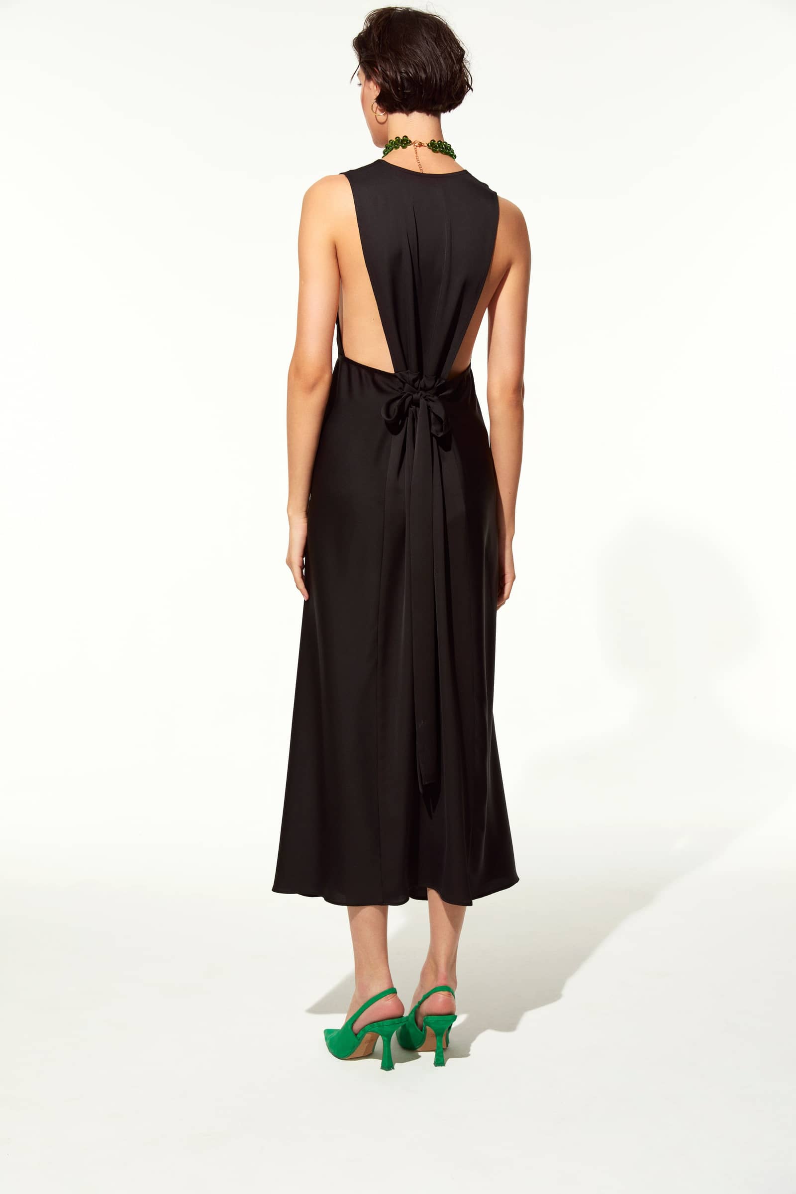 Jain Tie Back Dress in Black made by Nazli Ceren