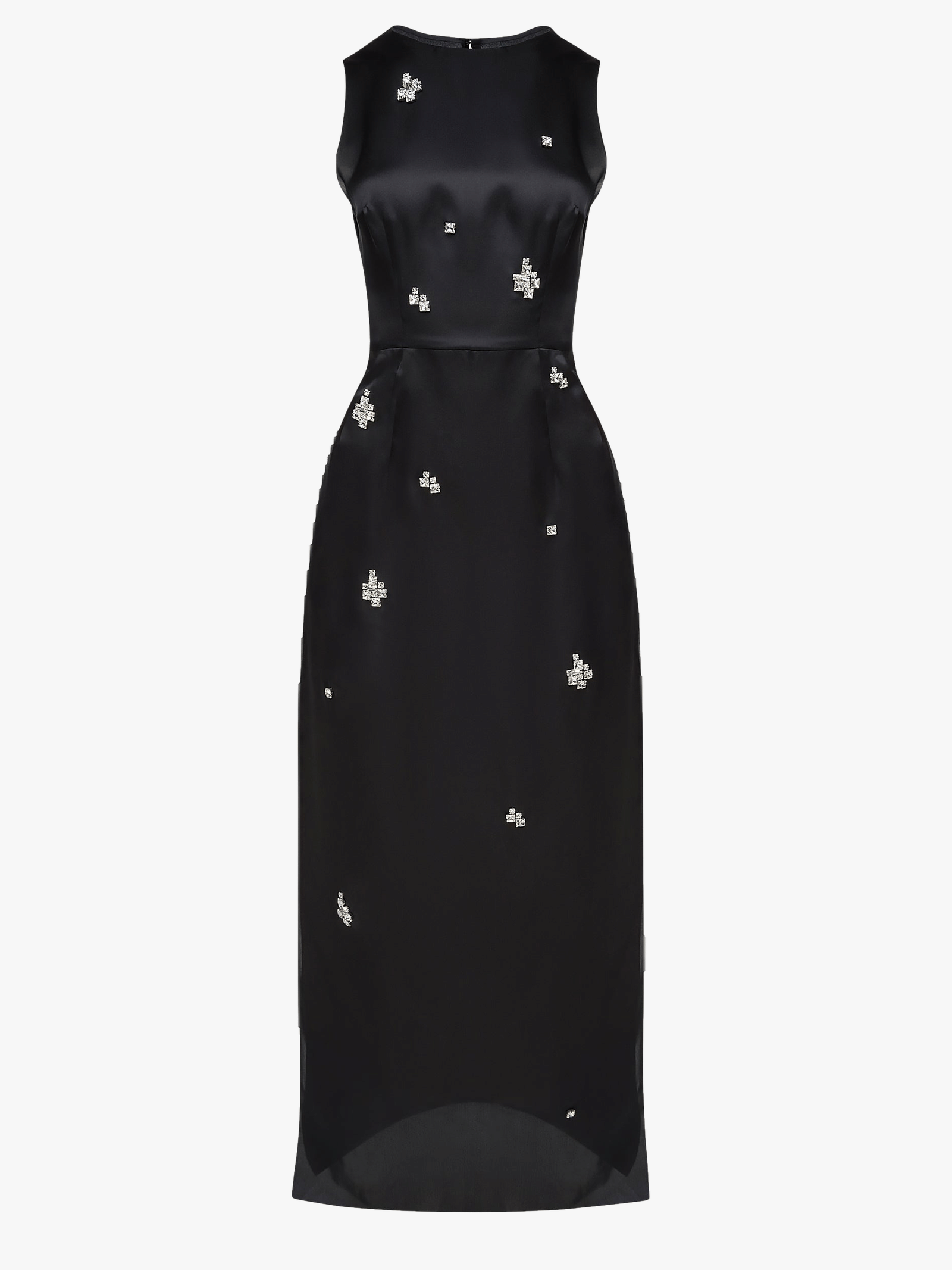 SILK ORGANZA COLUMN DRESS WITH JEWEL EMBELLISHMENTS made by NDS The Label