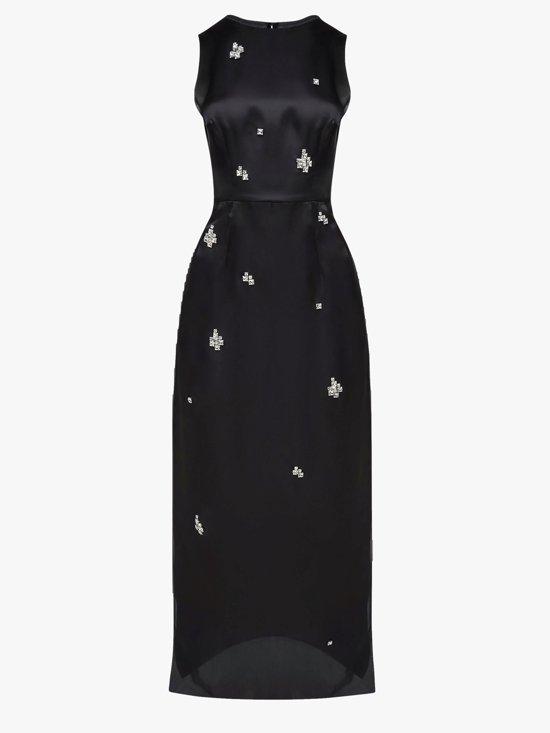 SILK ORGANZA COLUMN DRESS WITH JEWEL EMBELLISHMENTS made by NDS The Label