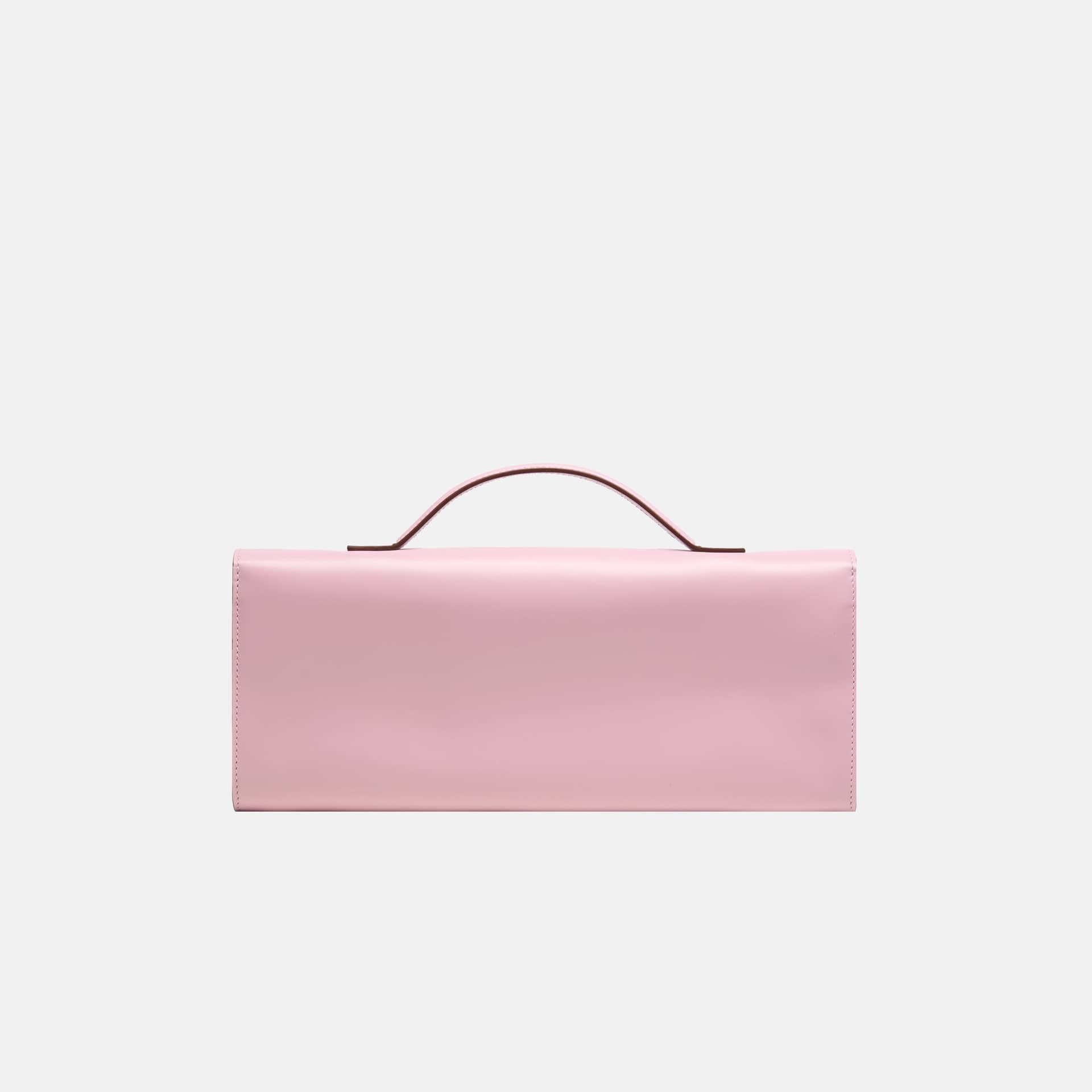 BÉA CLUTCH BAG In Pink Box Calfskin made by Daniele Morena