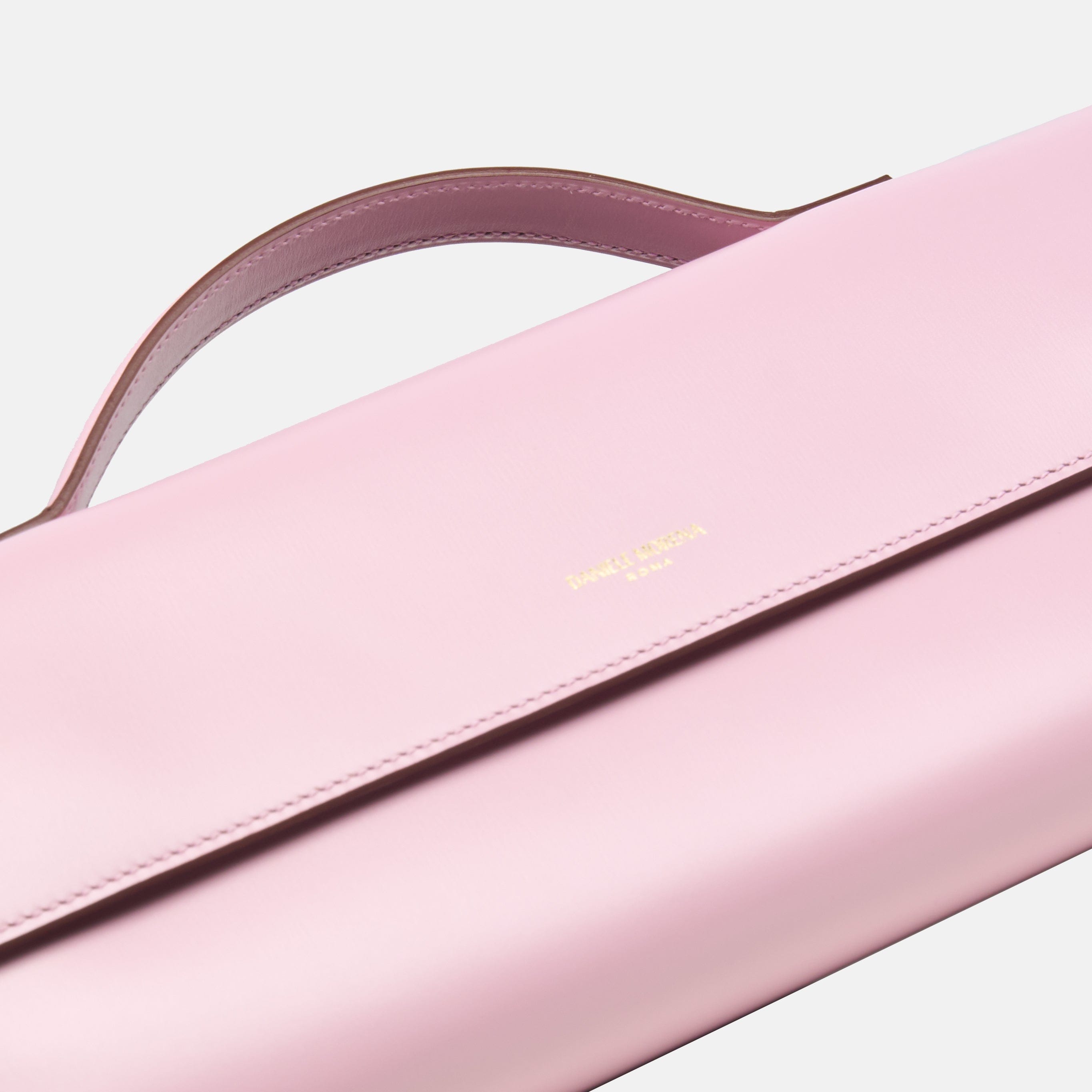 BÉA CLUTCH BAG In Pink Box Calfskin made by Daniele Morena