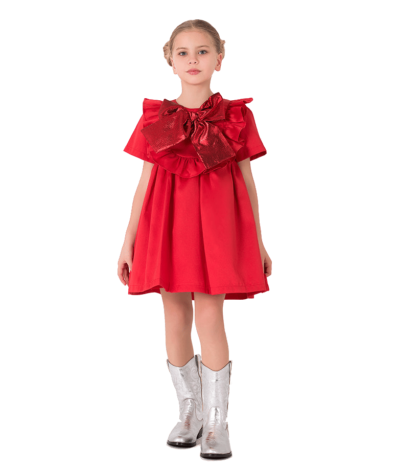 Jacquard Bow Dress made by Mama Luma