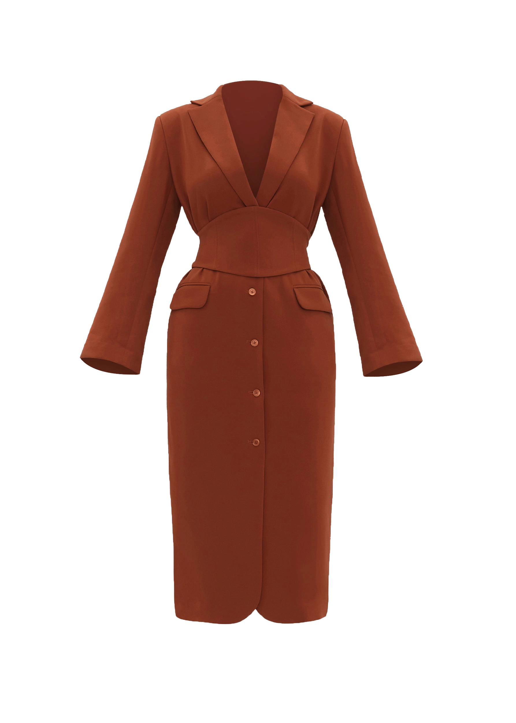 ZIA CORSET BLAZER DRESS - PUMPKIN made by Andrea Iyamah