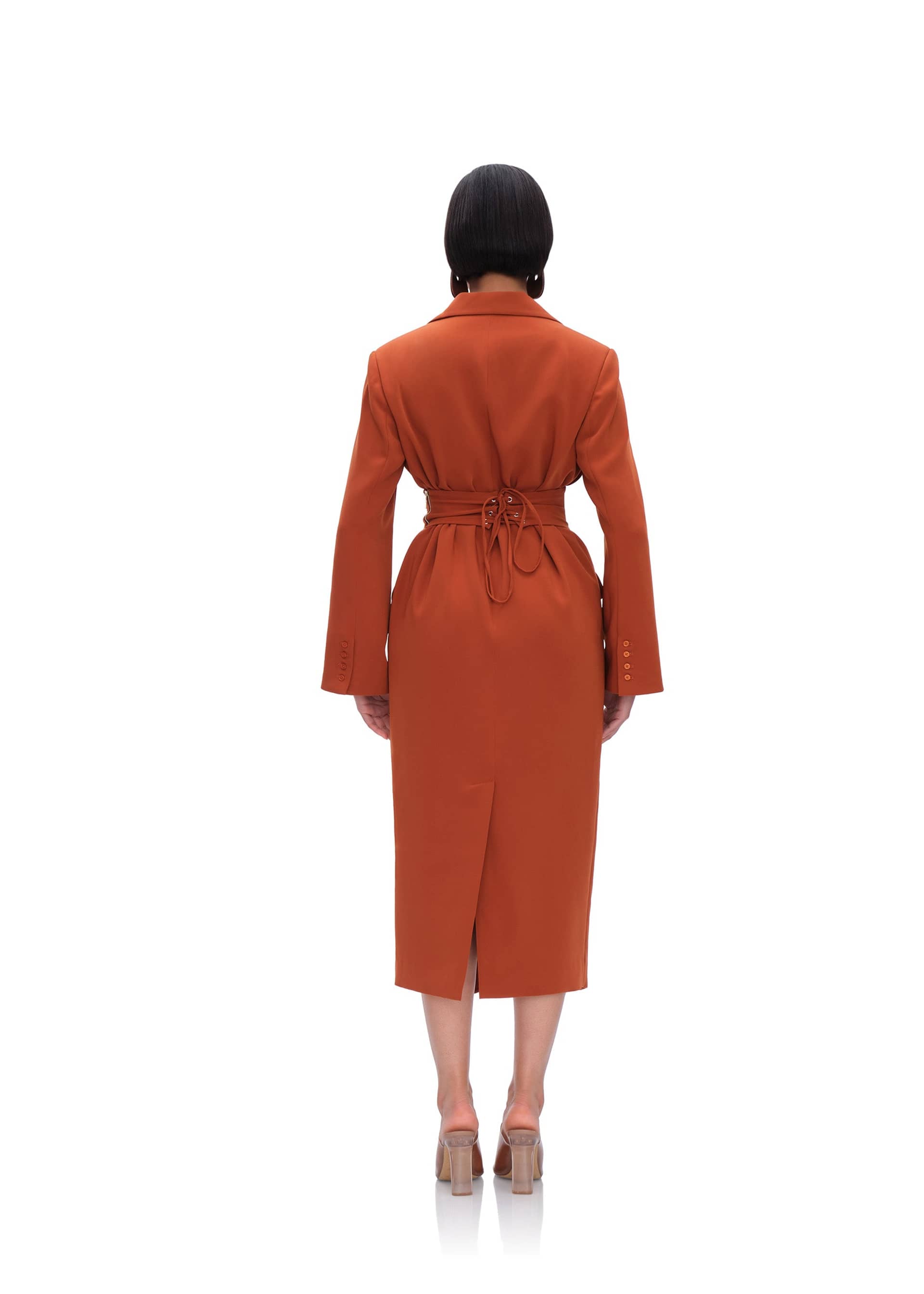 ZIA CORSET BLAZER DRESS - PUMPKIN made by Andrea Iyamah