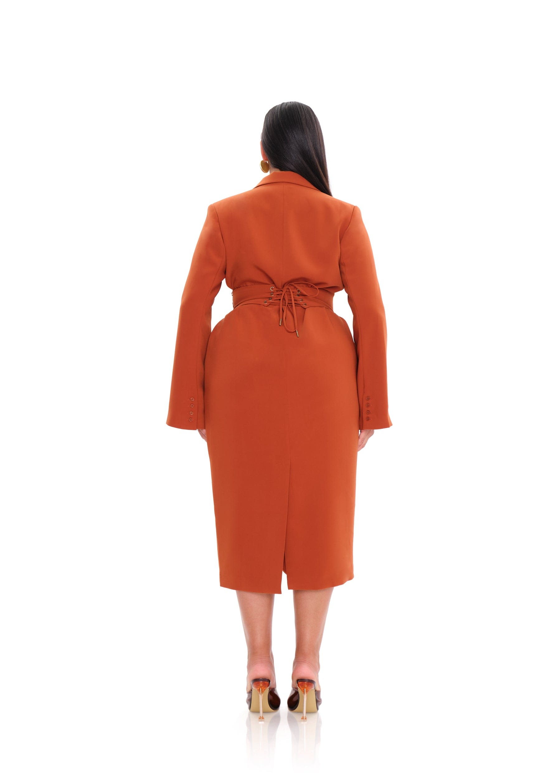 ZIA CORSET BLAZER DRESS - PUMPKIN made by Andrea Iyamah