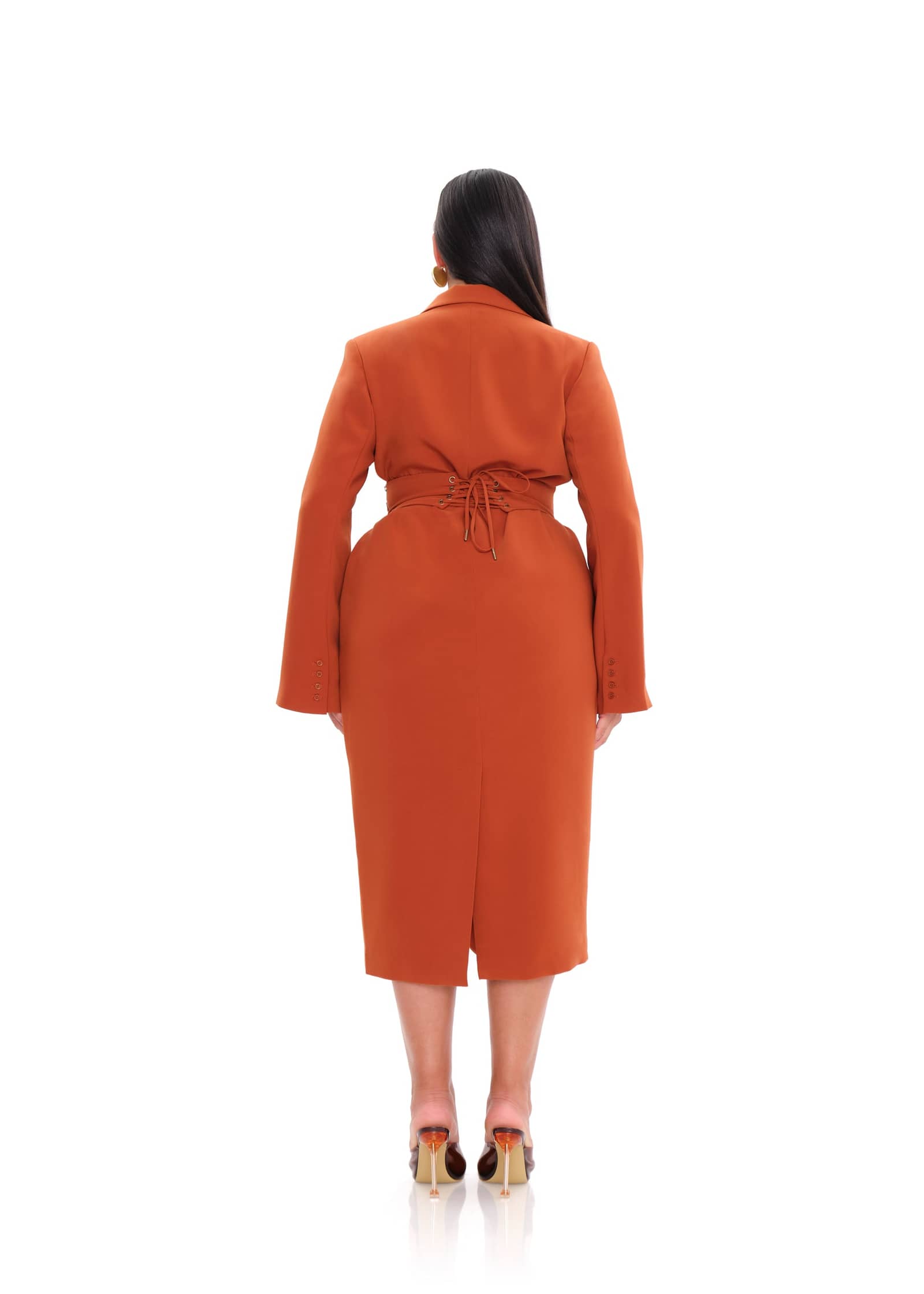 ZIA CORSET BLAZER DRESS - PUMPKIN made by Andrea Iyamah