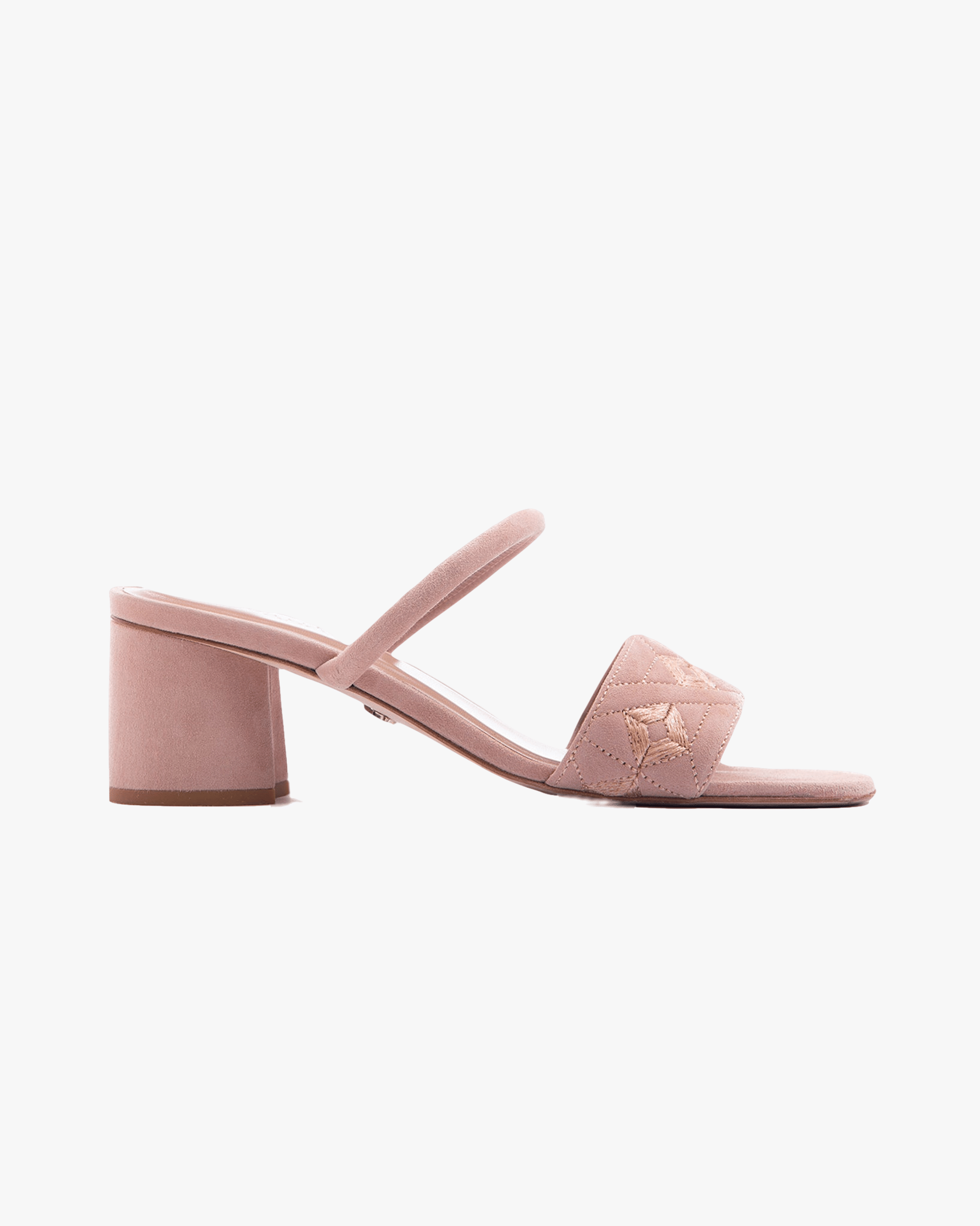 Quilted Diamond Mule 55 Bisque in Pink made by ATANA