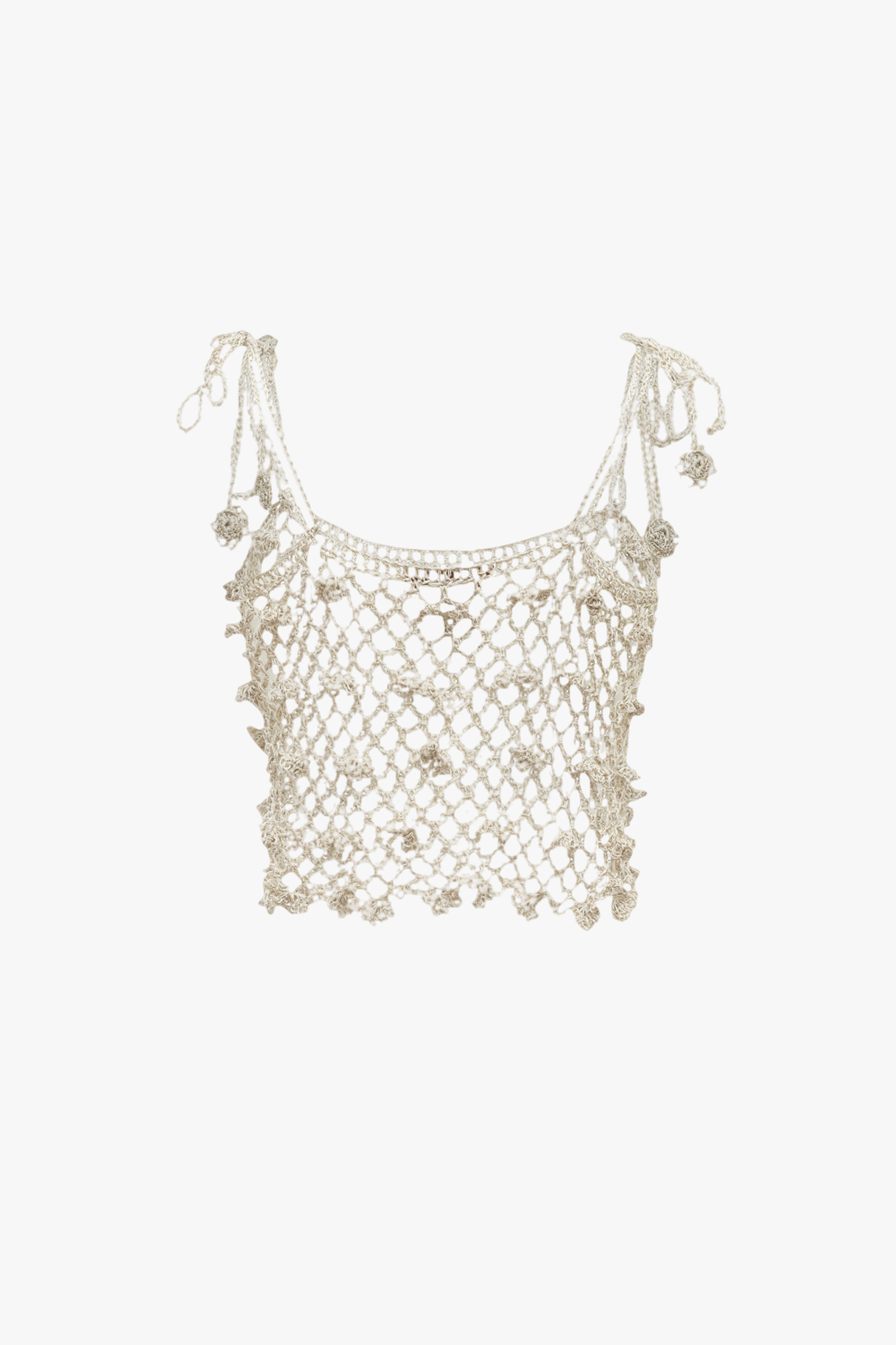 Metallic Handmade Crochet Top made by ANDREEVA