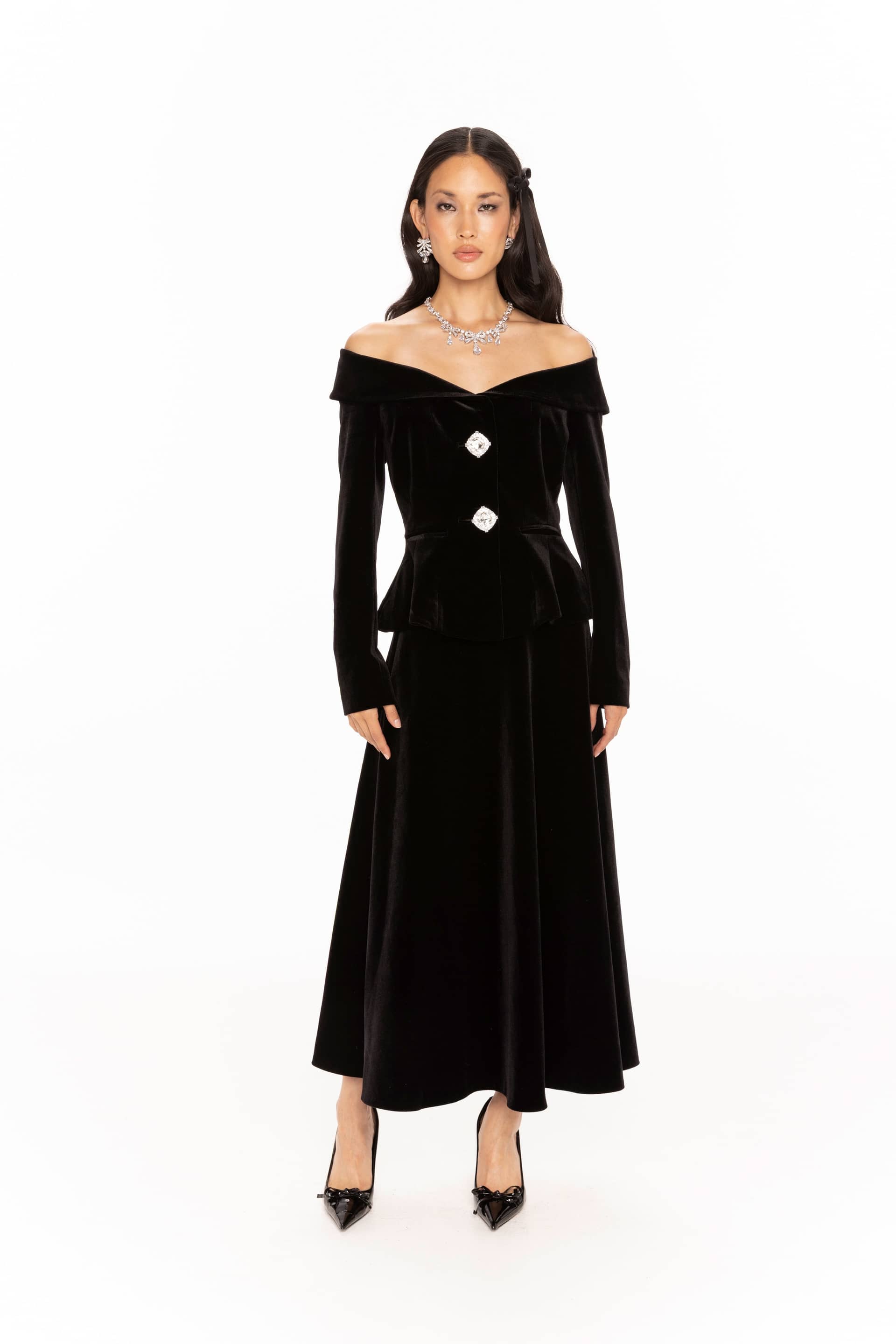 Blaire Velvet Top (Black) made by Nana Jacqueline