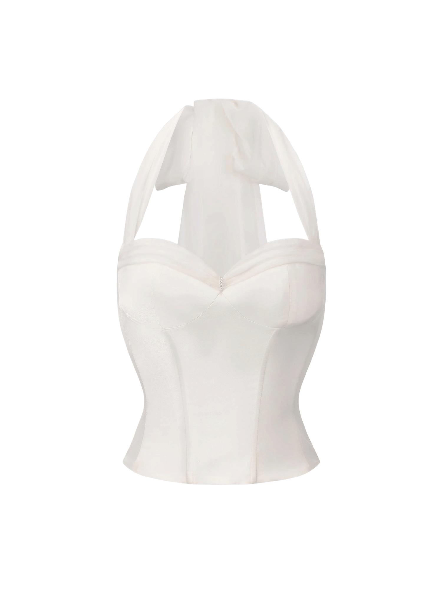 Edwina Satin Halter White Top made by Nana Jacqueline