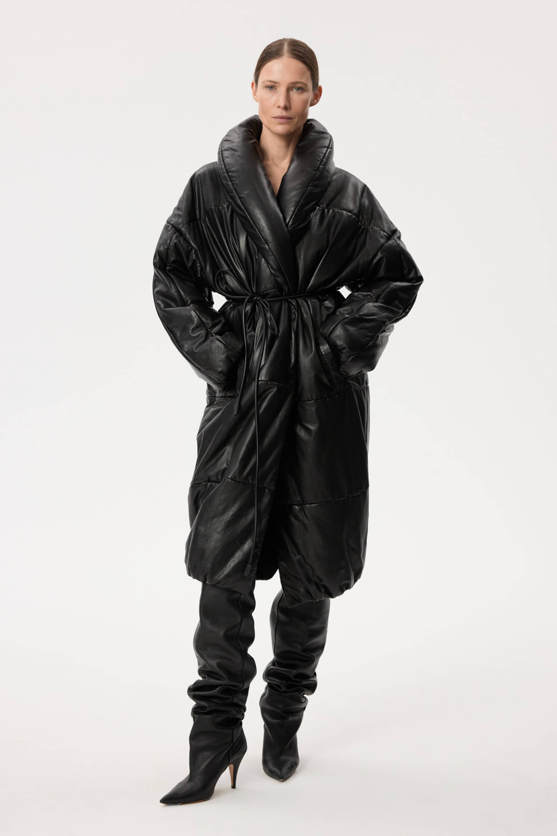 Long Leather Coat made by YAVORSKA