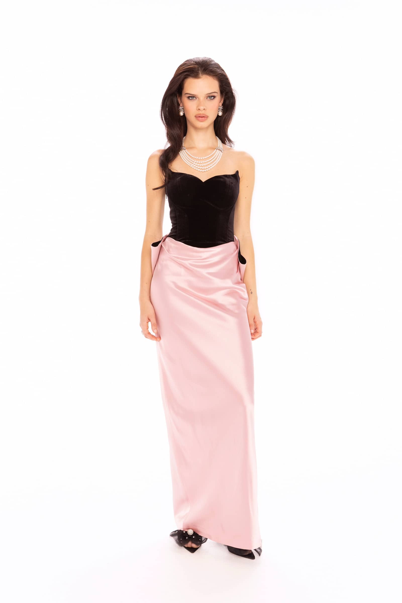 Amor Strapless Velvet Maxi Dress made by Nana Jacqueline