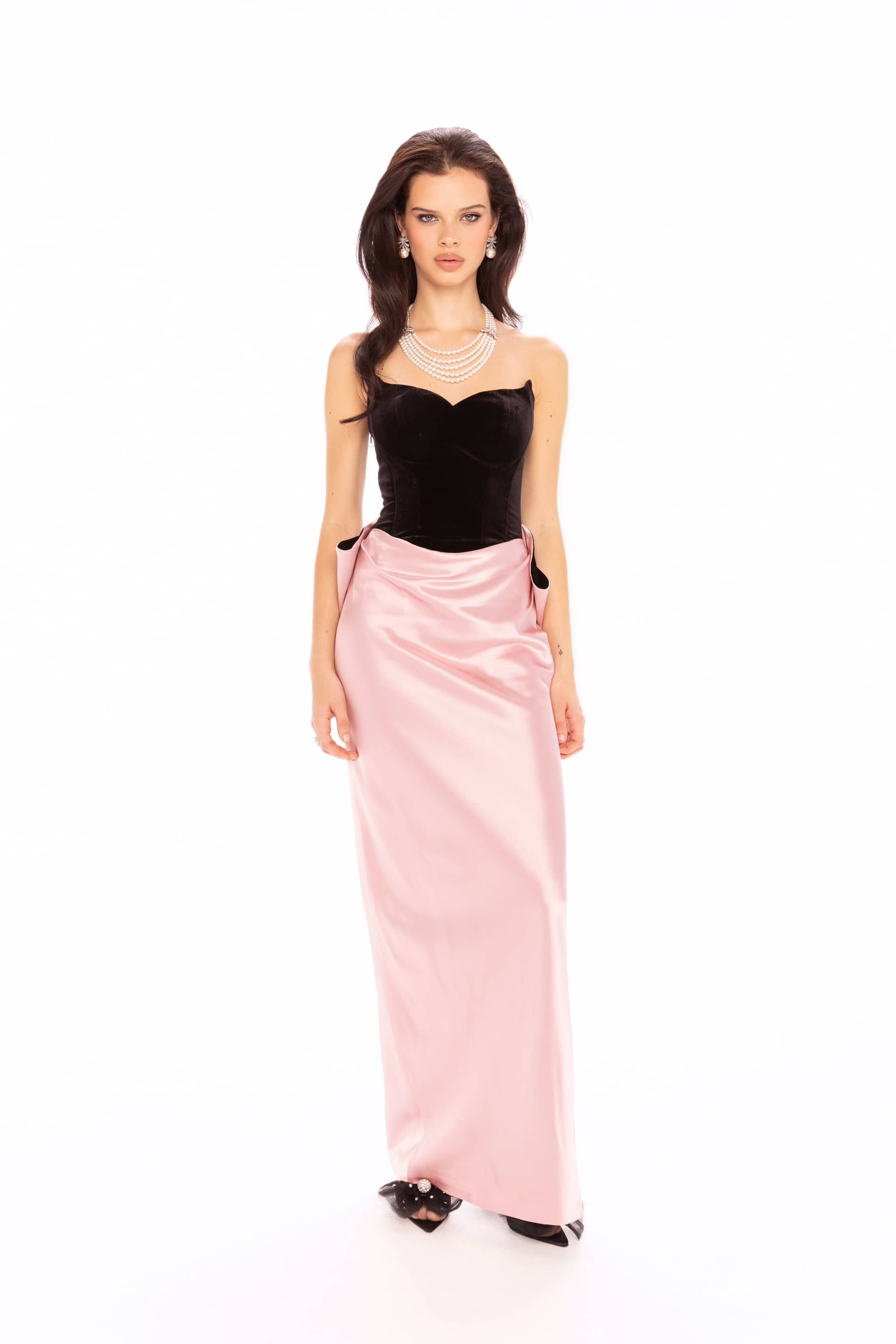 Amor Strapless Velvet Maxi Dress made by Nana Jacqueline