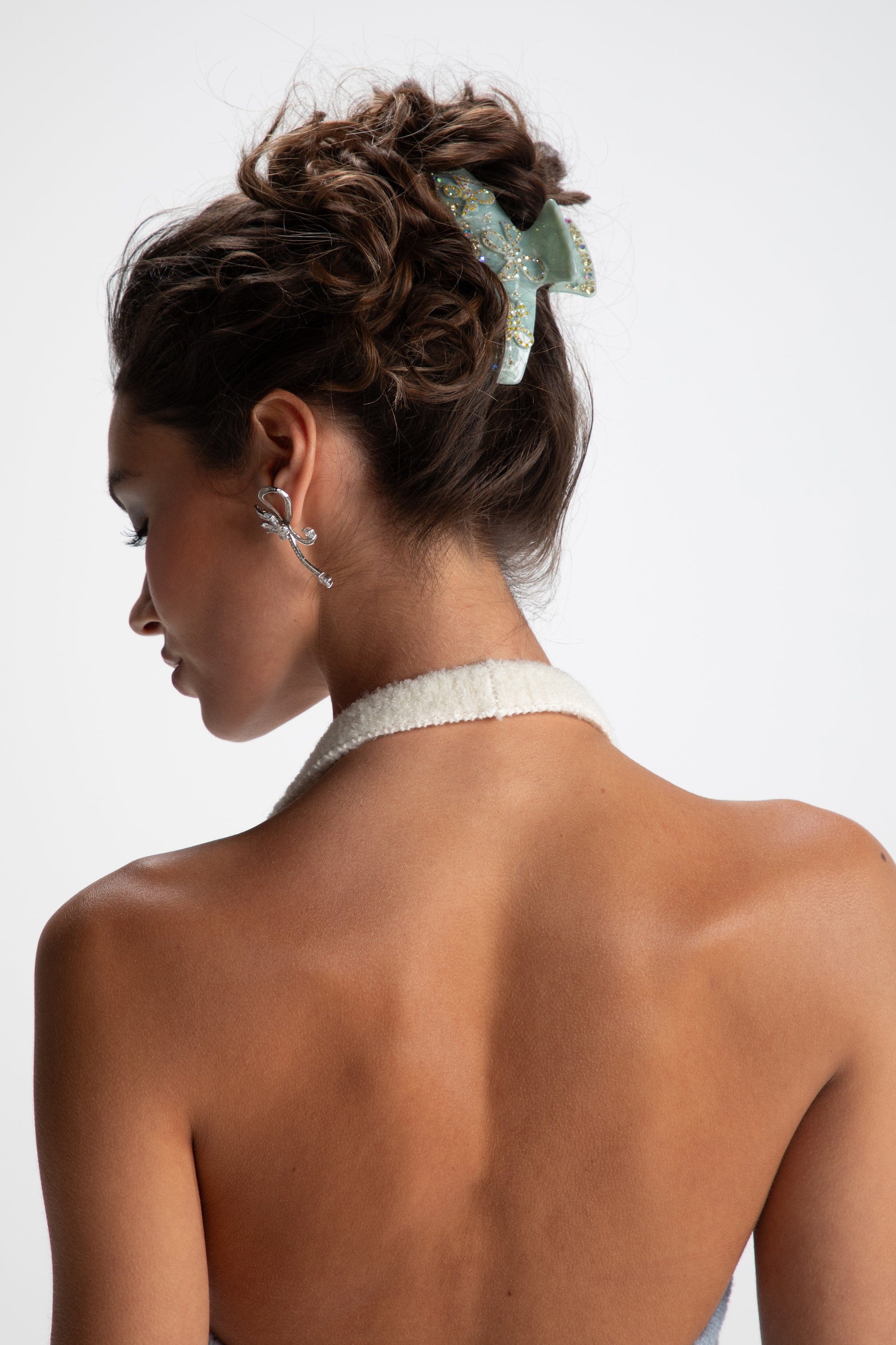 Bella Crystal Claw Clip (Blue) in Blue made by Nana Jacqueline