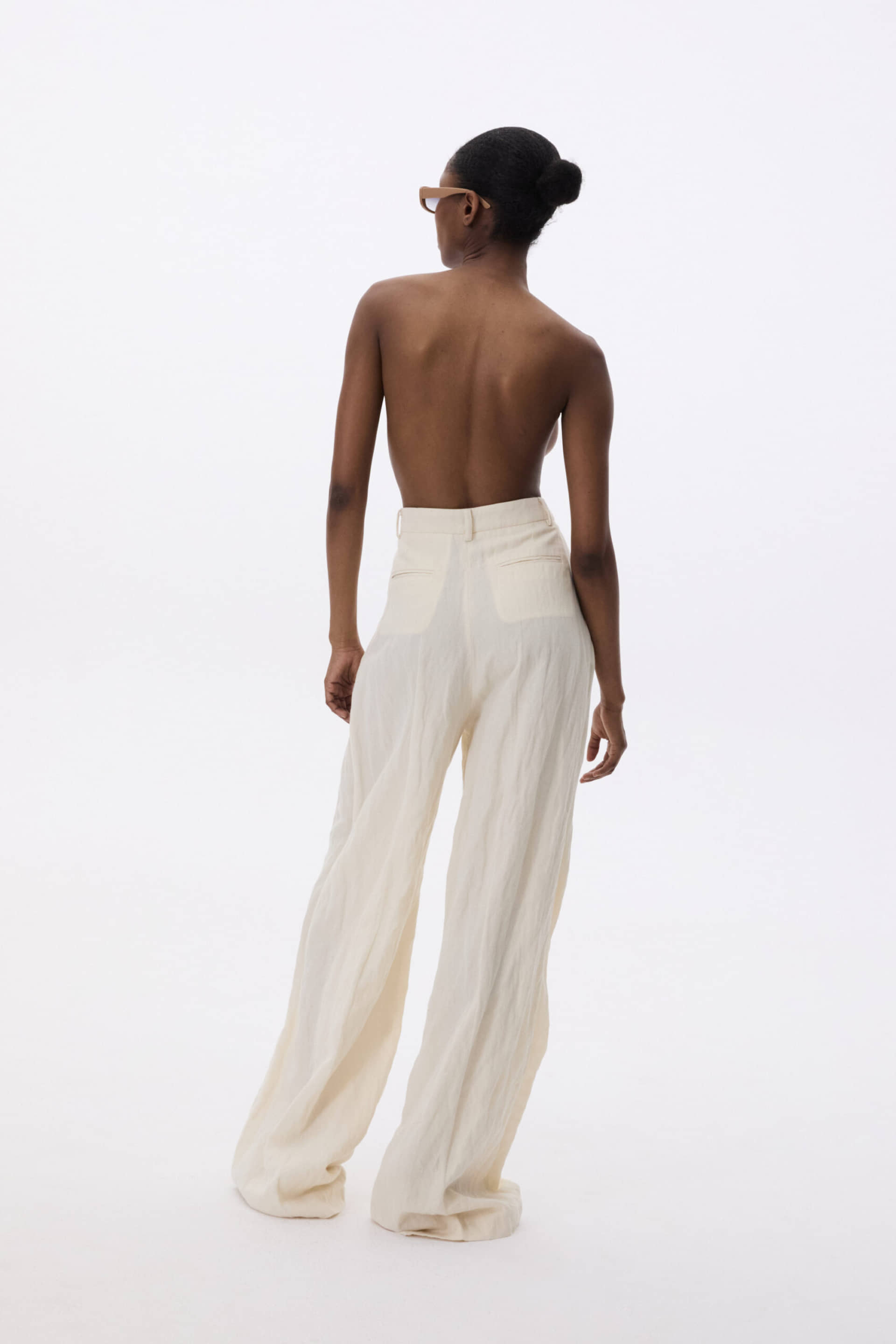 Wide Leg Tailored Cotton Trousers made by YAVORSKA