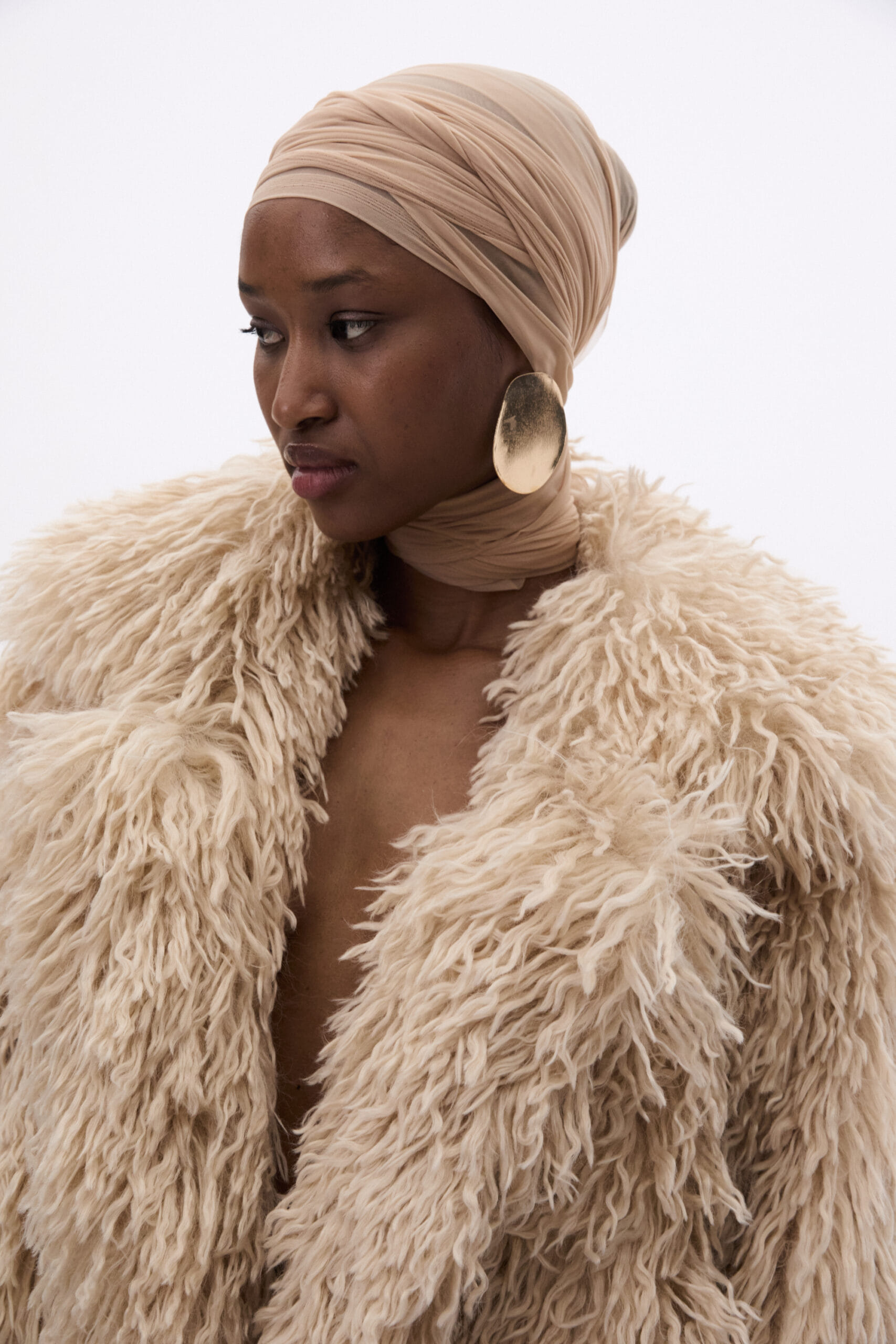 YAVORSKA | Short Fur Made Of Fluffy Texture | Women's Beige Fur