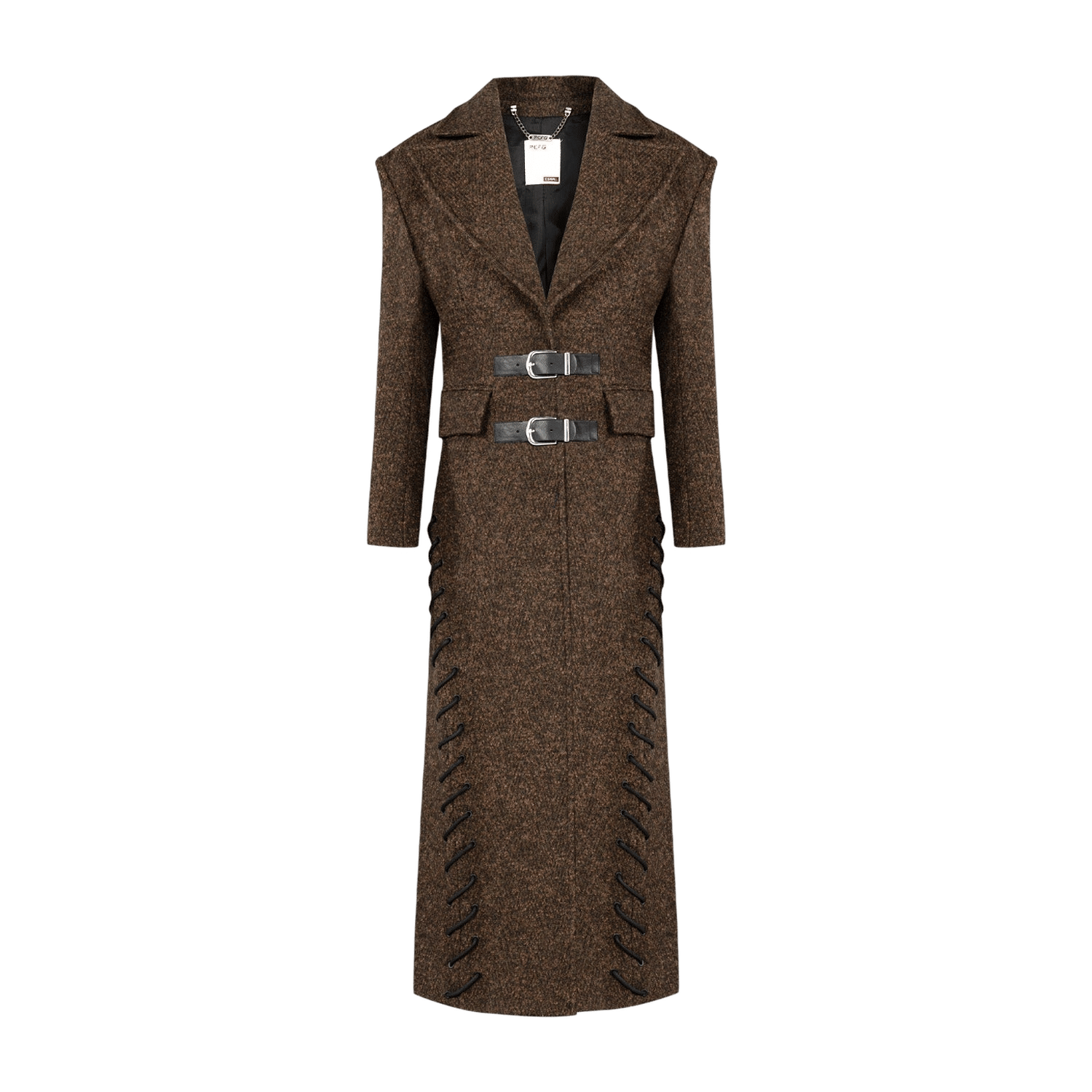 YOUR *ITCH CASHMERE BLEND LONG OVERCOAT - BROWN made by PCFG