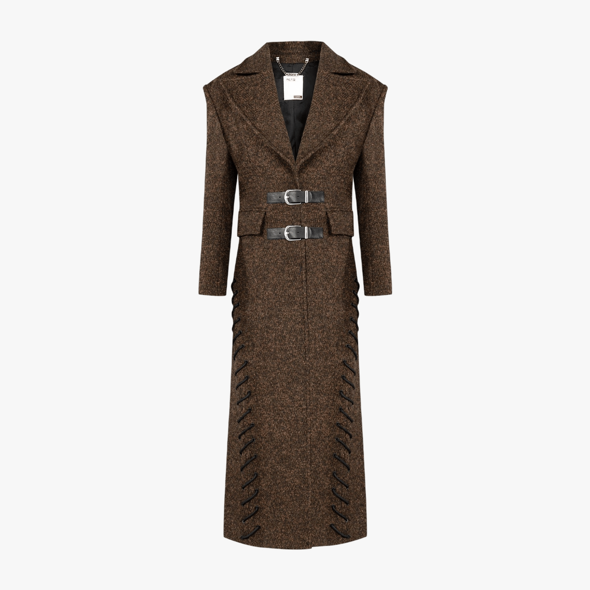 YOUR *ITCH CASHMERE BLEND LONG OVERCOAT - BROWN made by PCFG