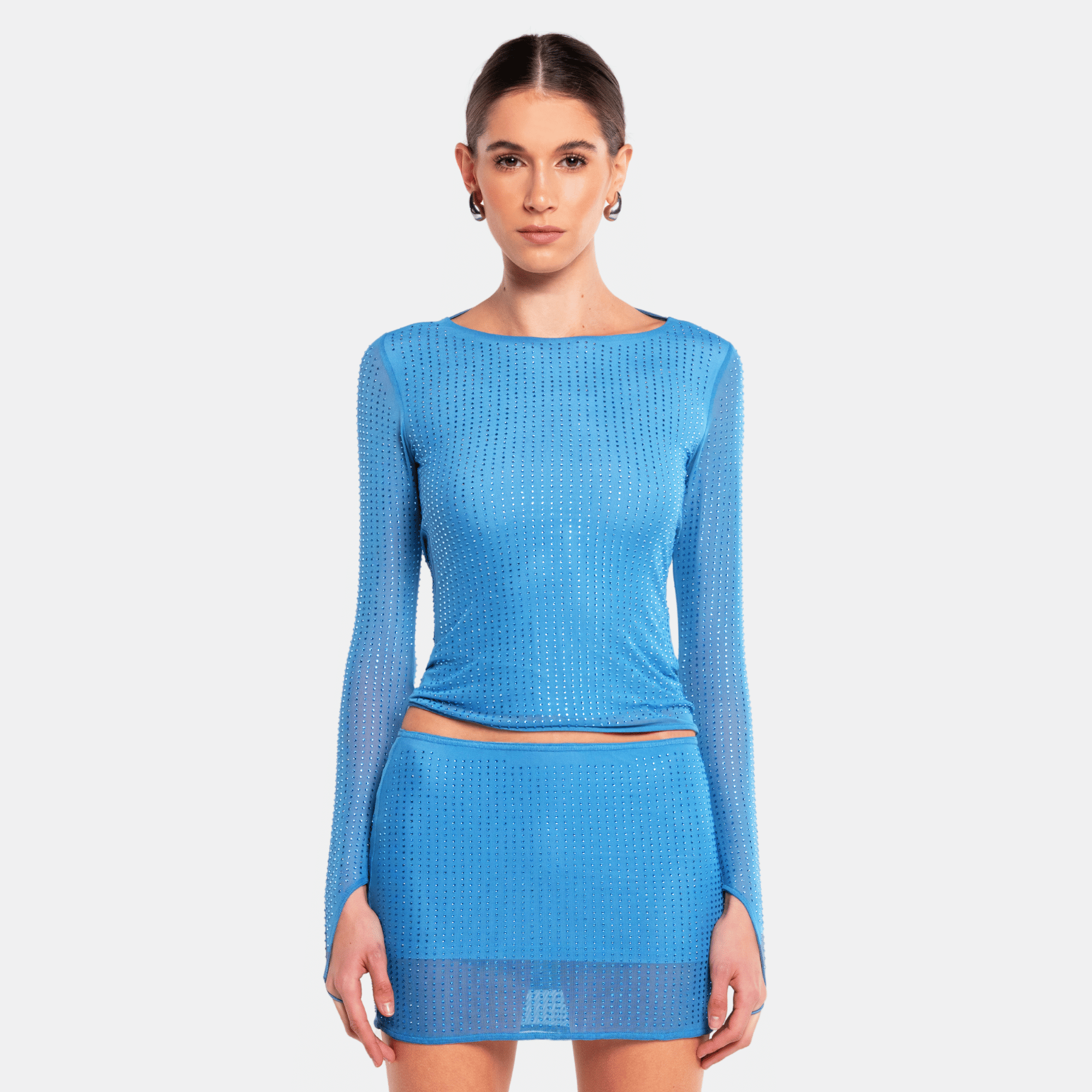 MESHA Rhinestone Blouse made by OW Collection