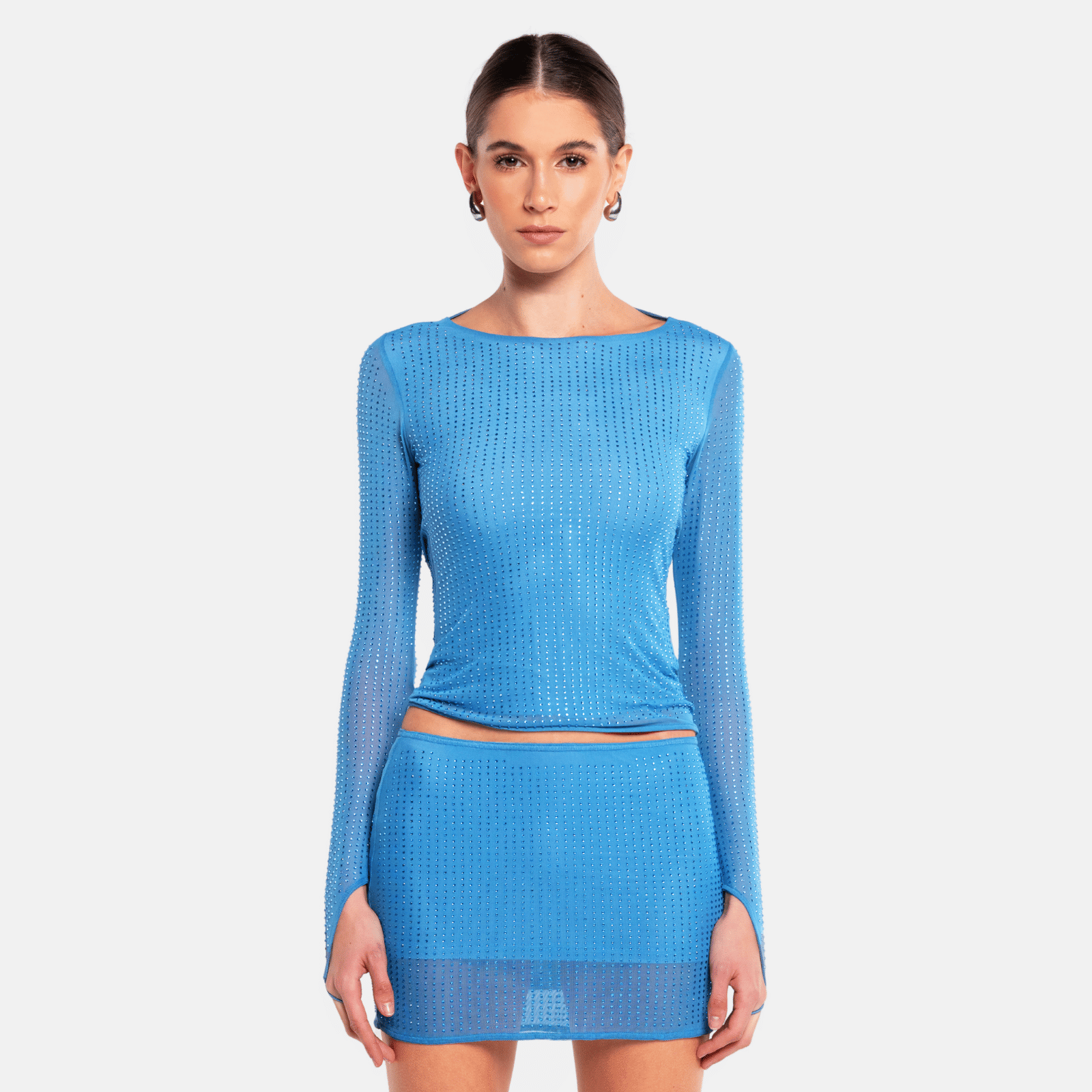 MESHA Rhinestone Blouse made by OW Collection