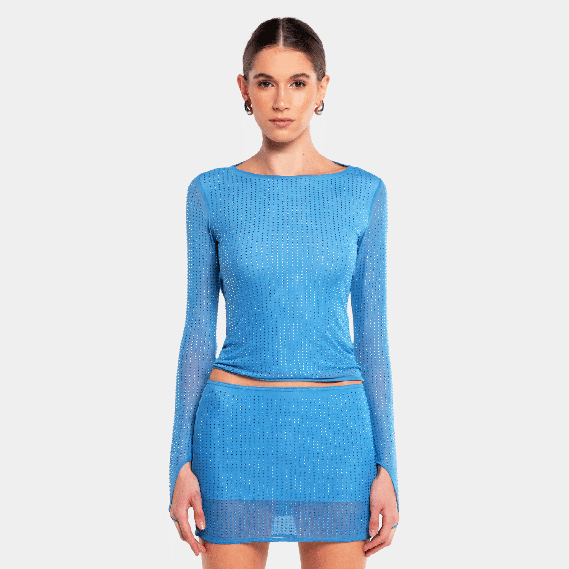 MESHA Rhinestone Blouse made by OW Collection