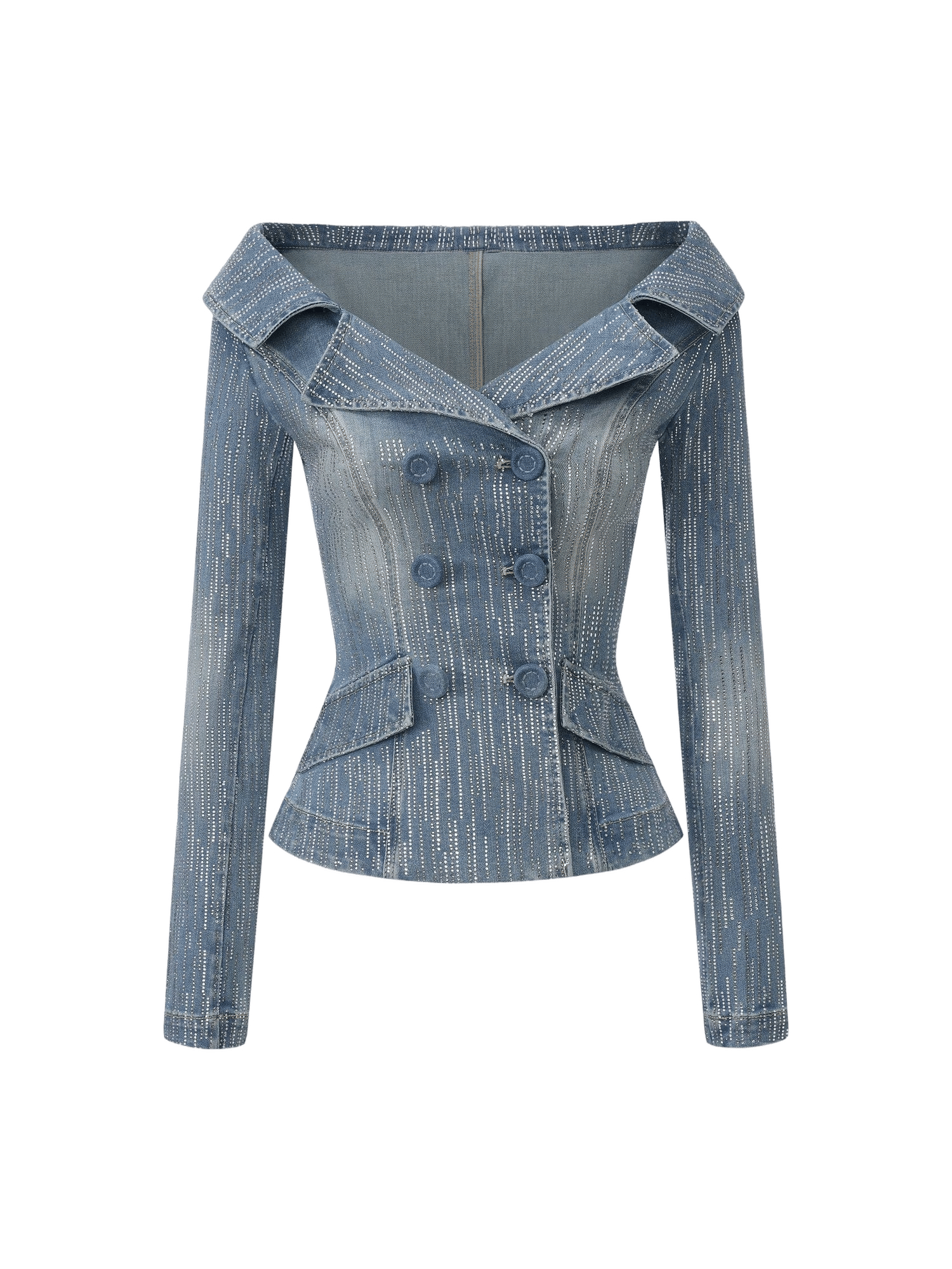 Monique Crystal Blue Denim Top made by Nana Jacqueline