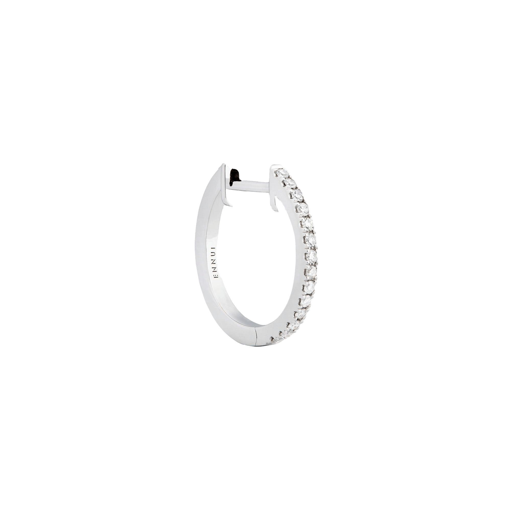 HOOP - WHITE DIAMOND & PLAIN WHITE GOLD - 14MM made by ENNUI